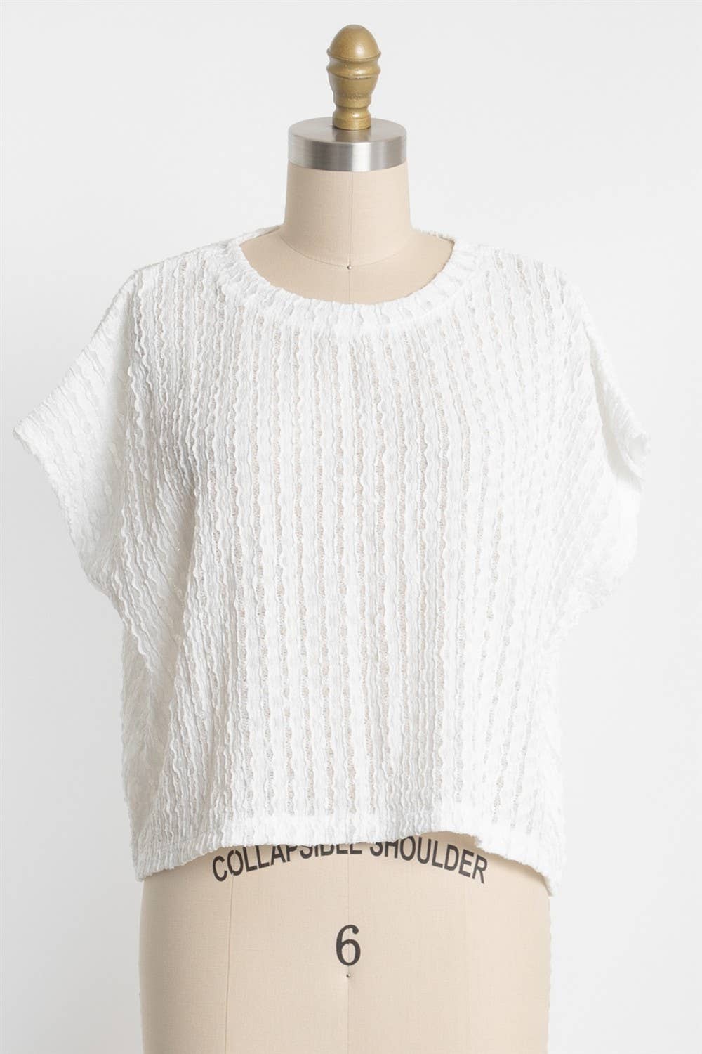 ROUND NECK DROP SHOULDER CROP TOP