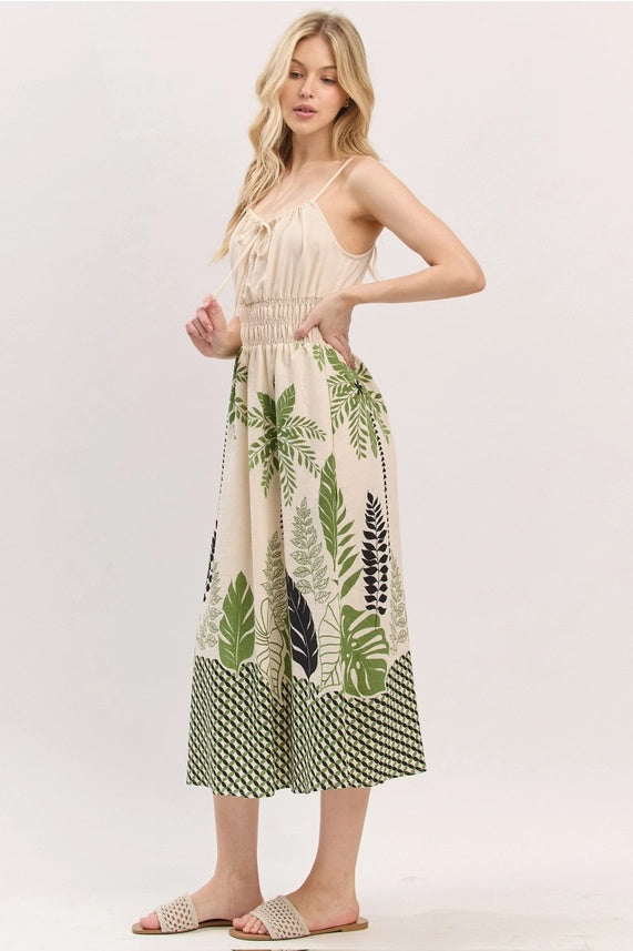 Paradise Smocked Midi Dress