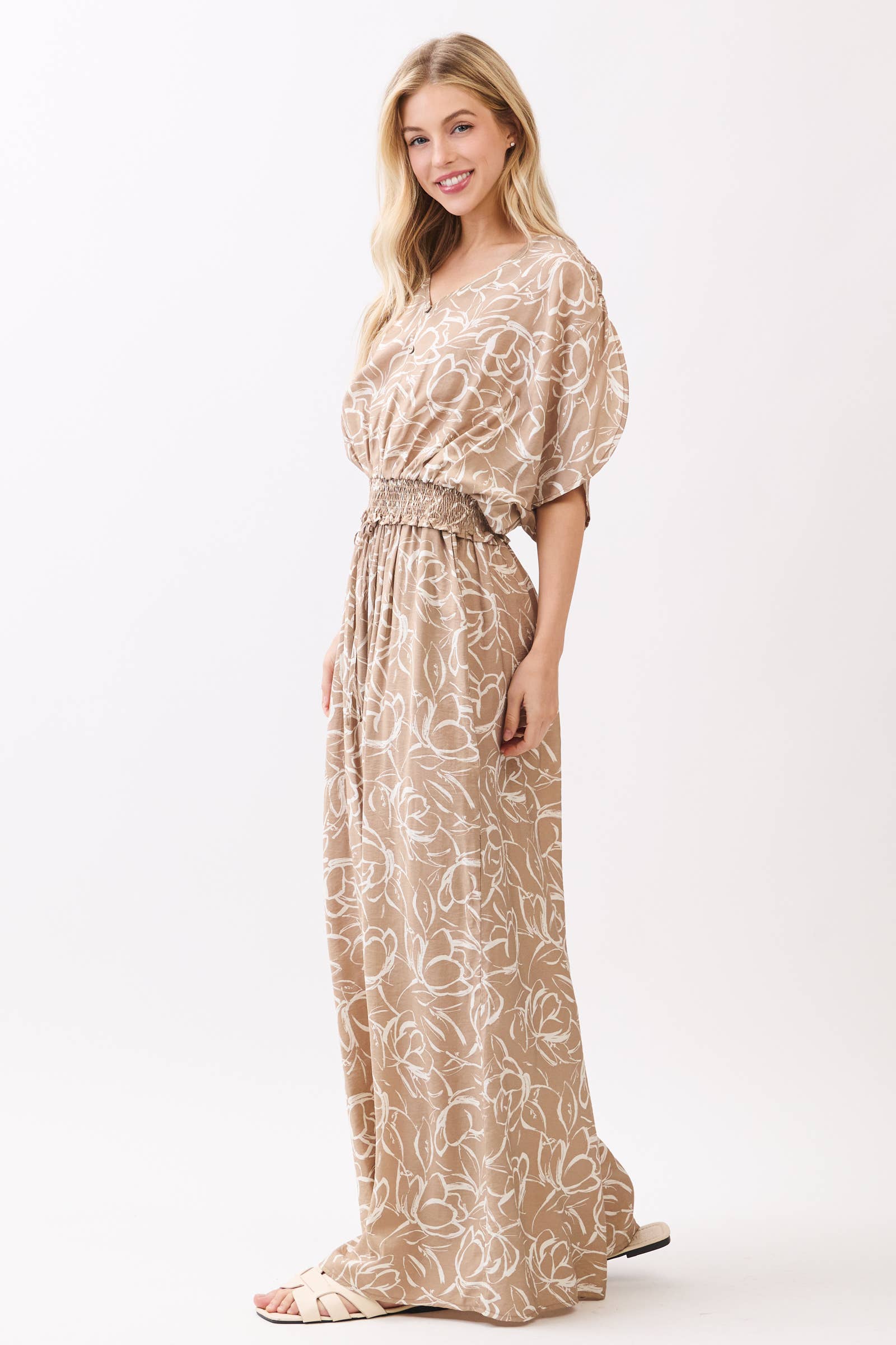 Waist Elastic Drawstring Wide Leg Pants