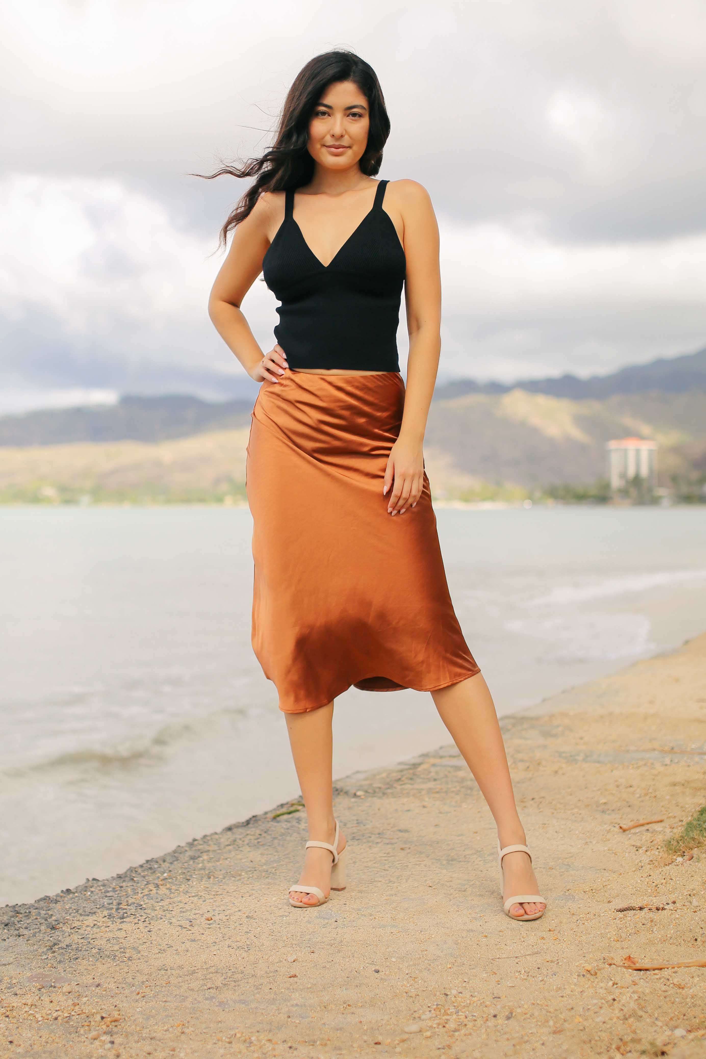 Satin Slip Skirt (4 colors) (FINAL SALE)