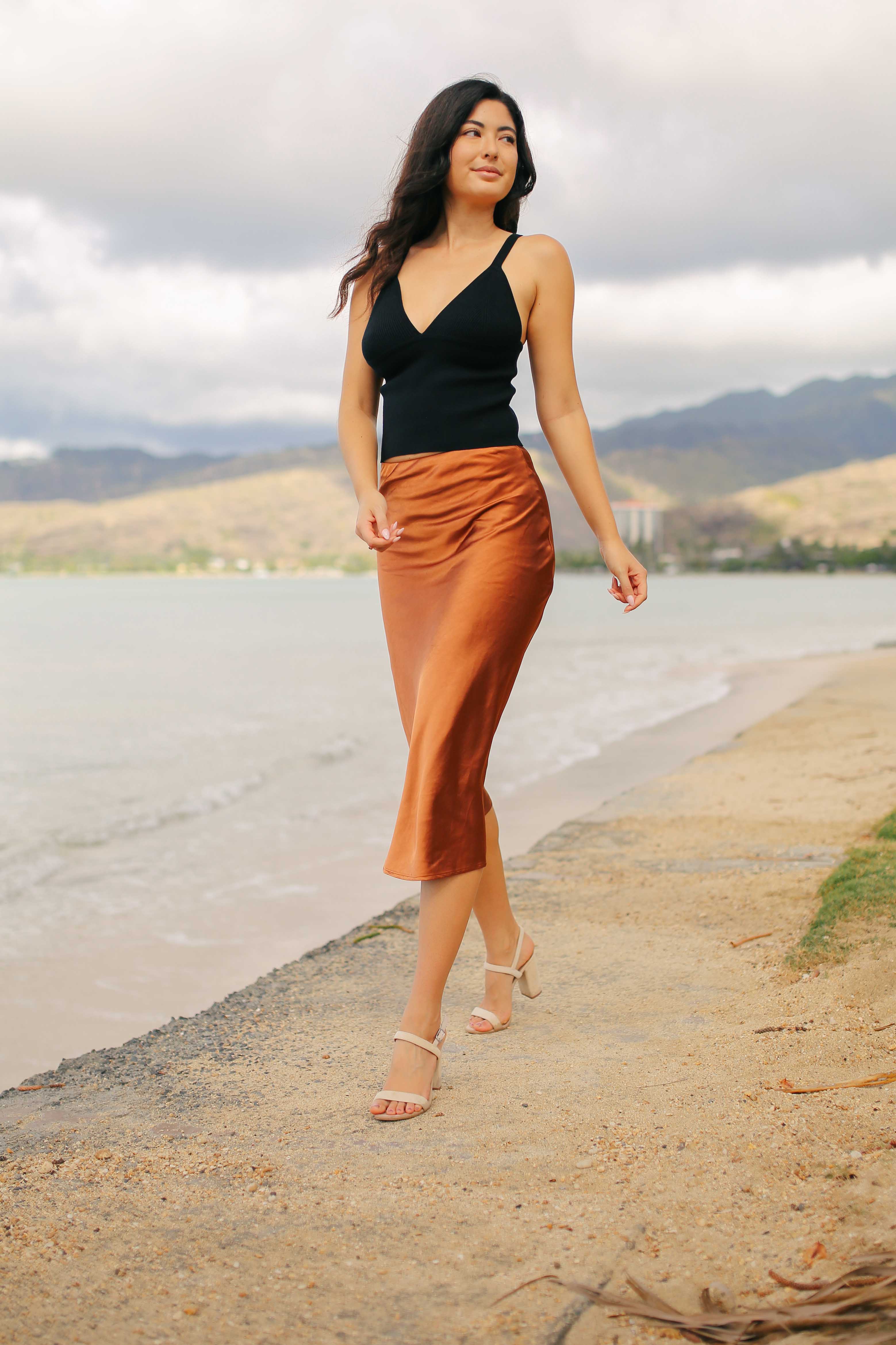 Satin Slip Skirt (4 colors) (FINAL SALE)