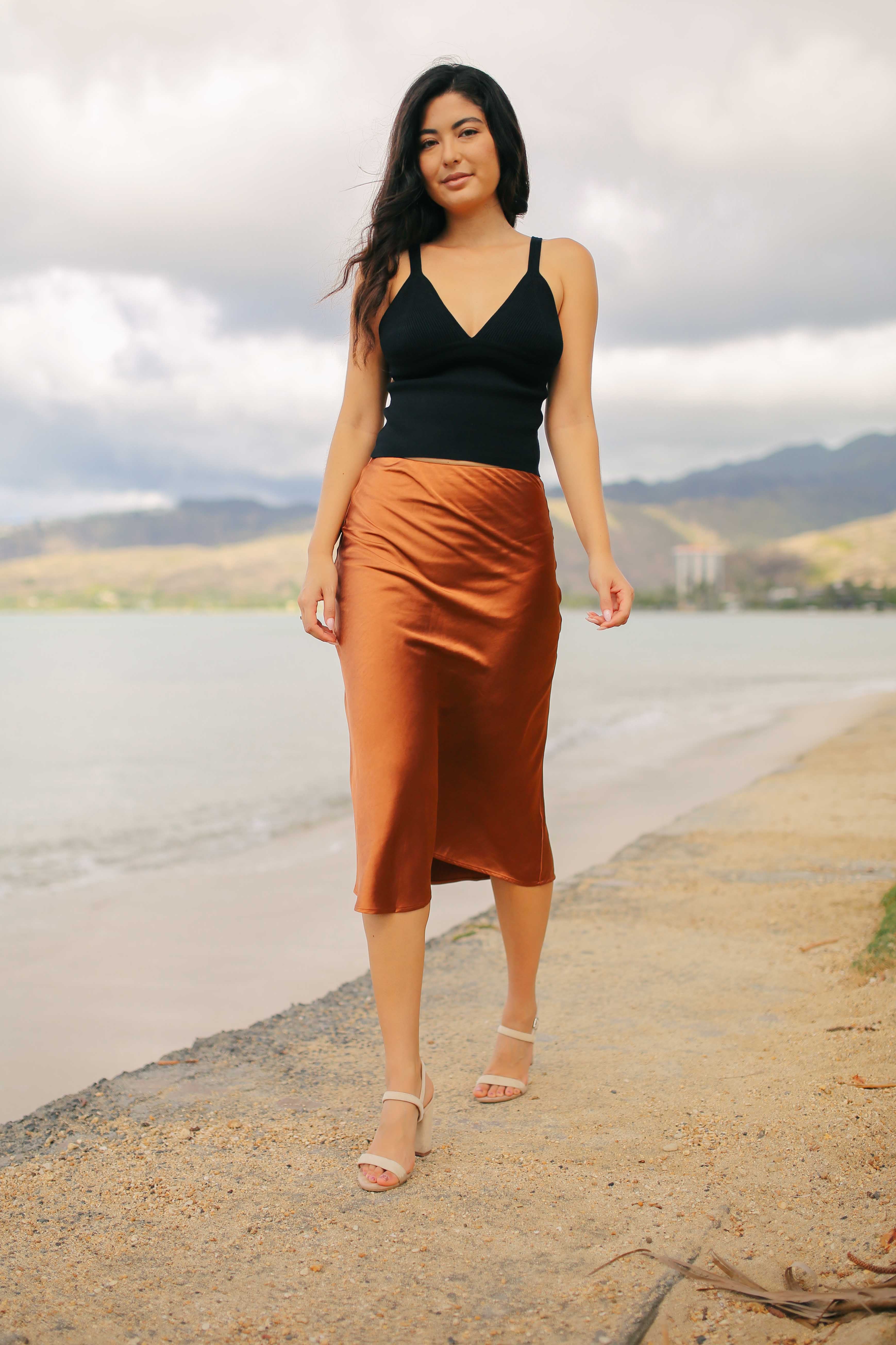 Satin Slip Skirt (4 colors) (FINAL SALE)