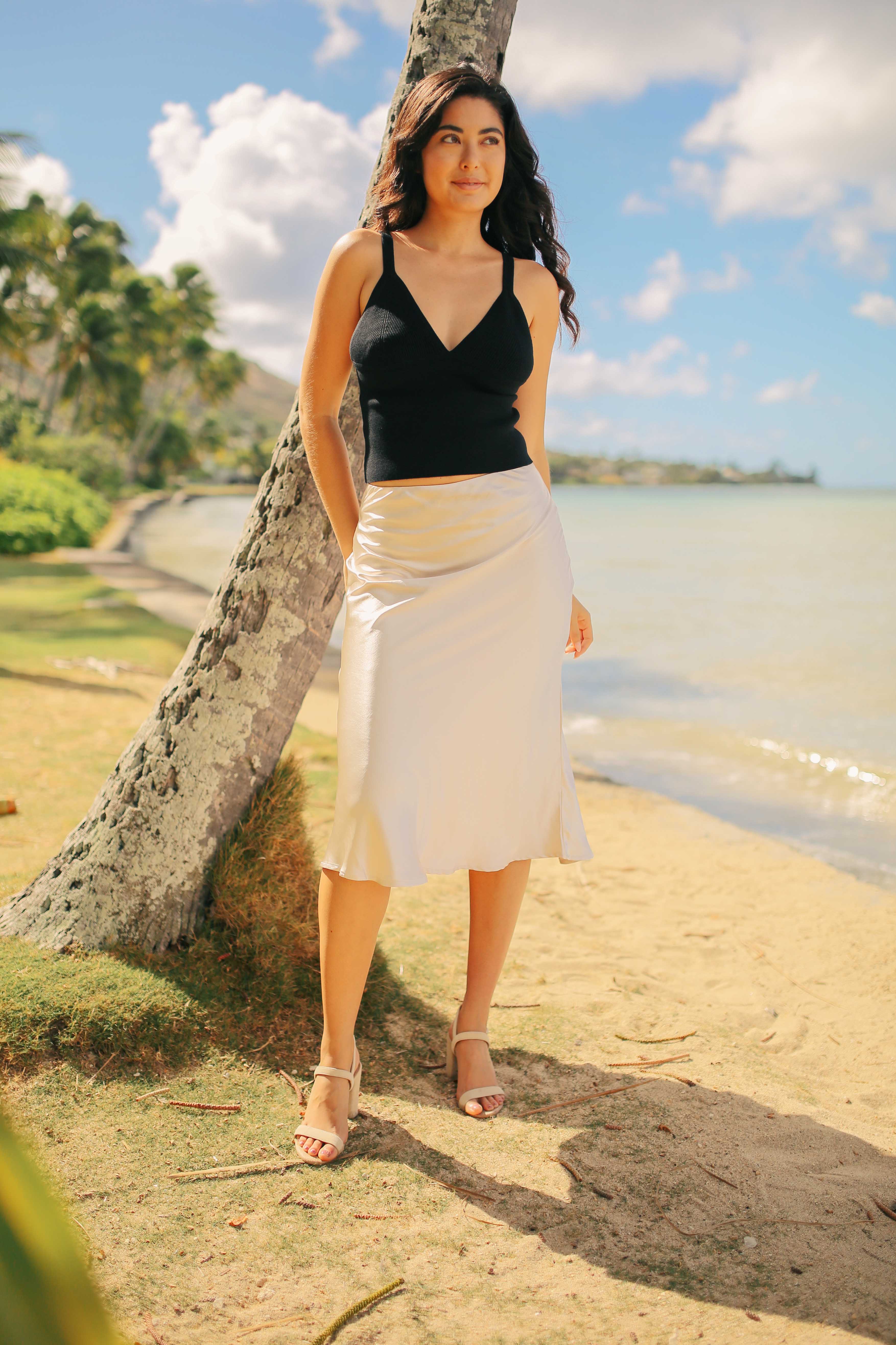 Satin Slip Skirt (4 colors) (FINAL SALE)