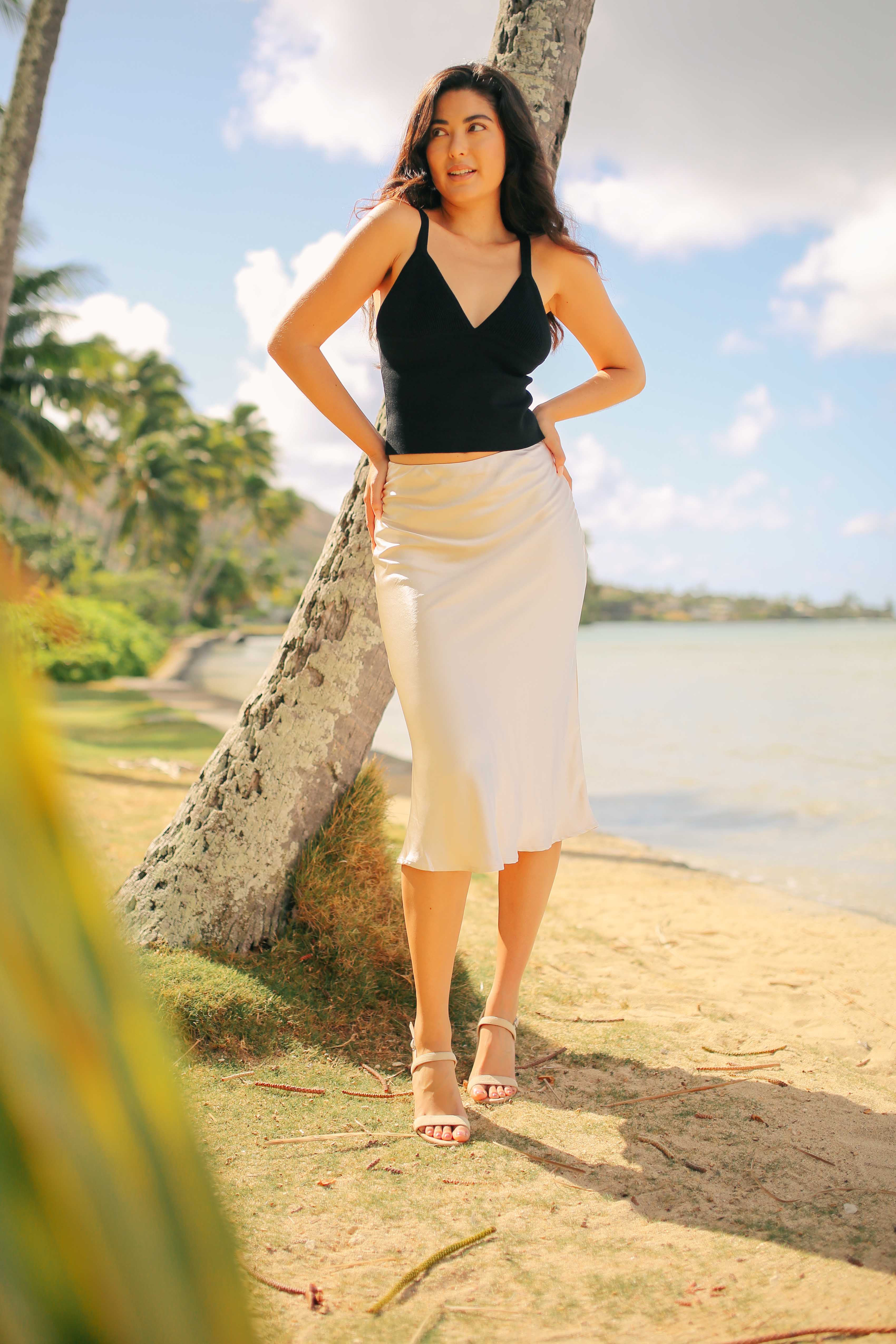 Satin Slip Skirt (4 colors) (FINAL SALE)