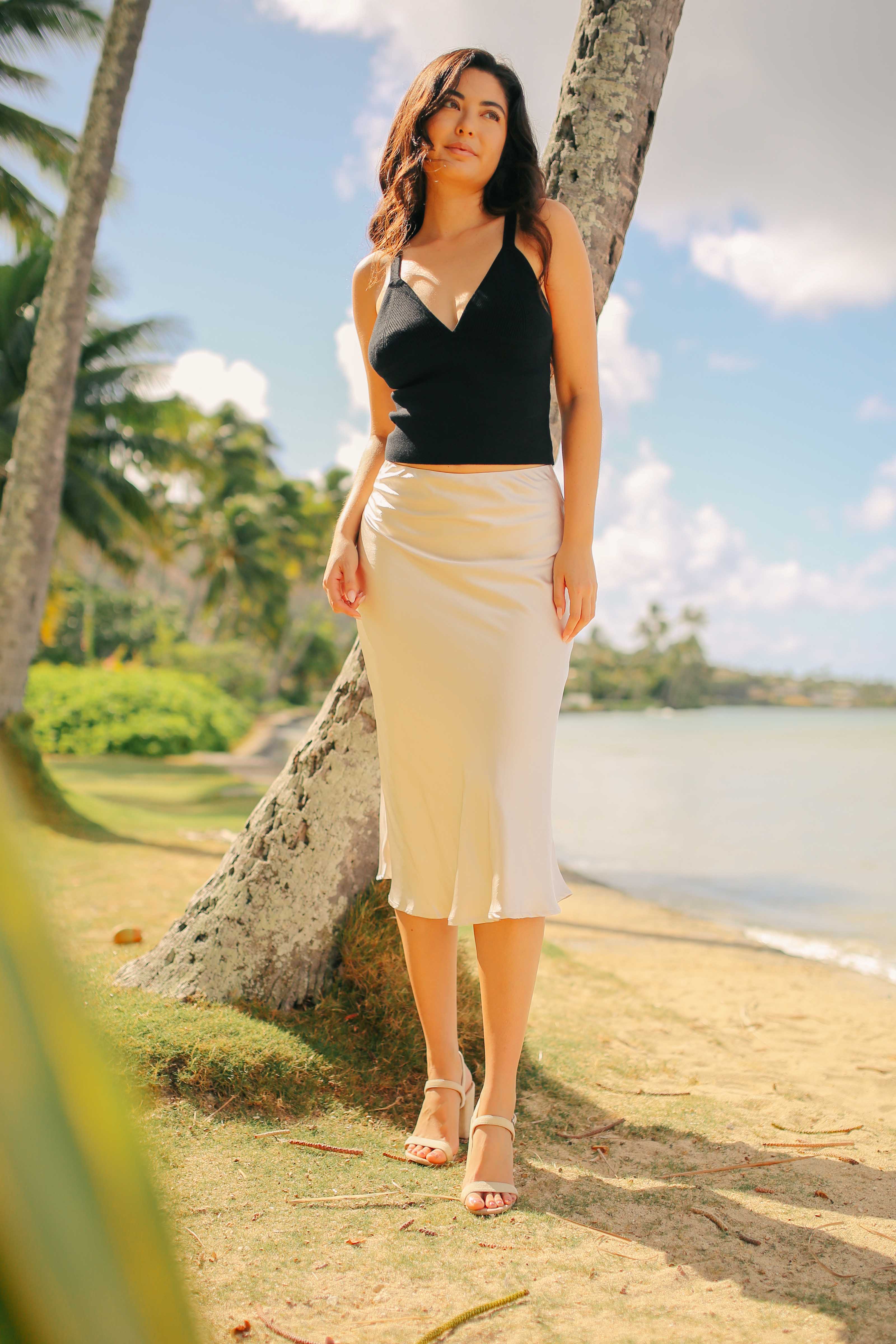 Satin Slip Skirt (4 colors) (FINAL SALE)