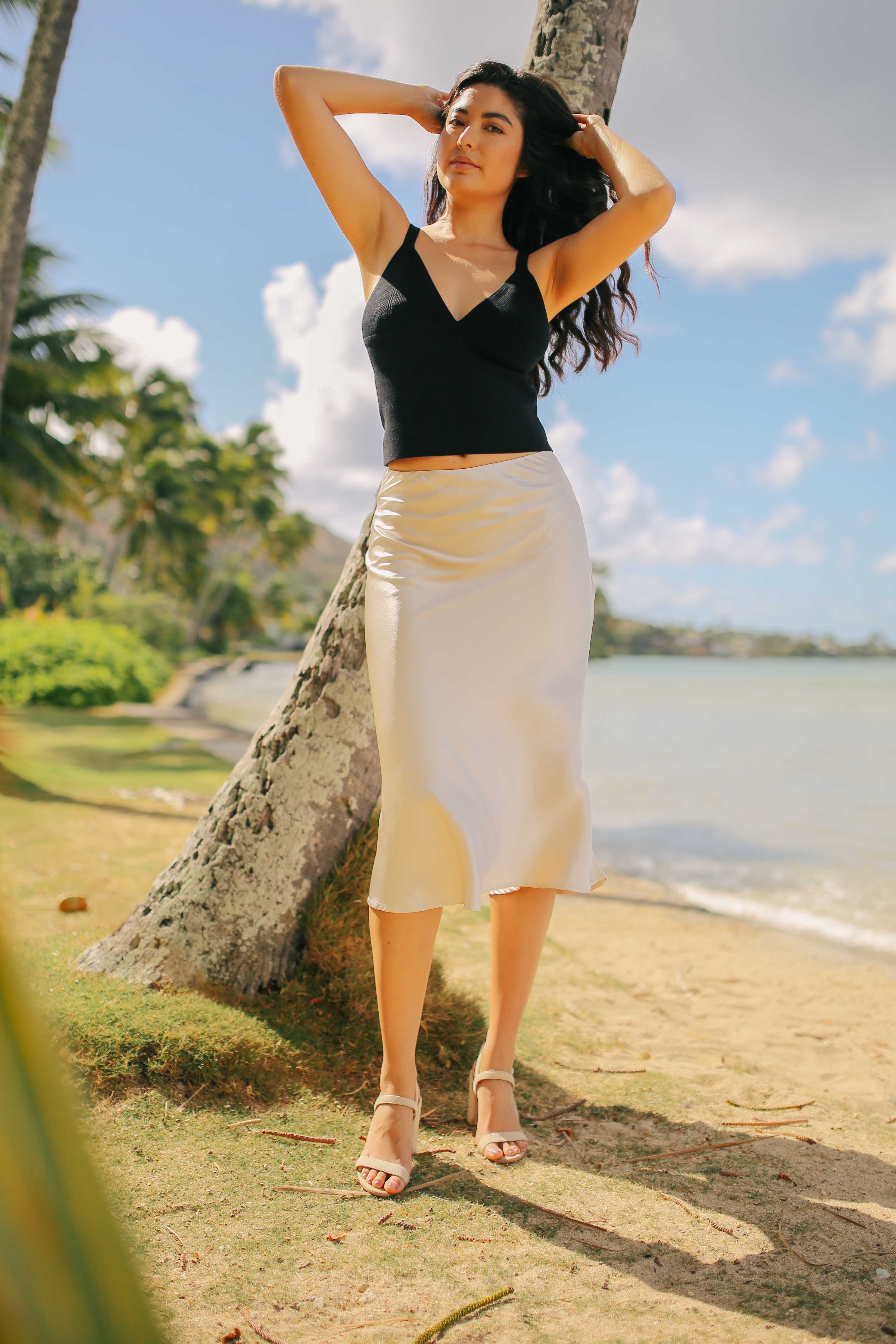 Satin Slip Skirt (4 colors) (FINAL SALE)