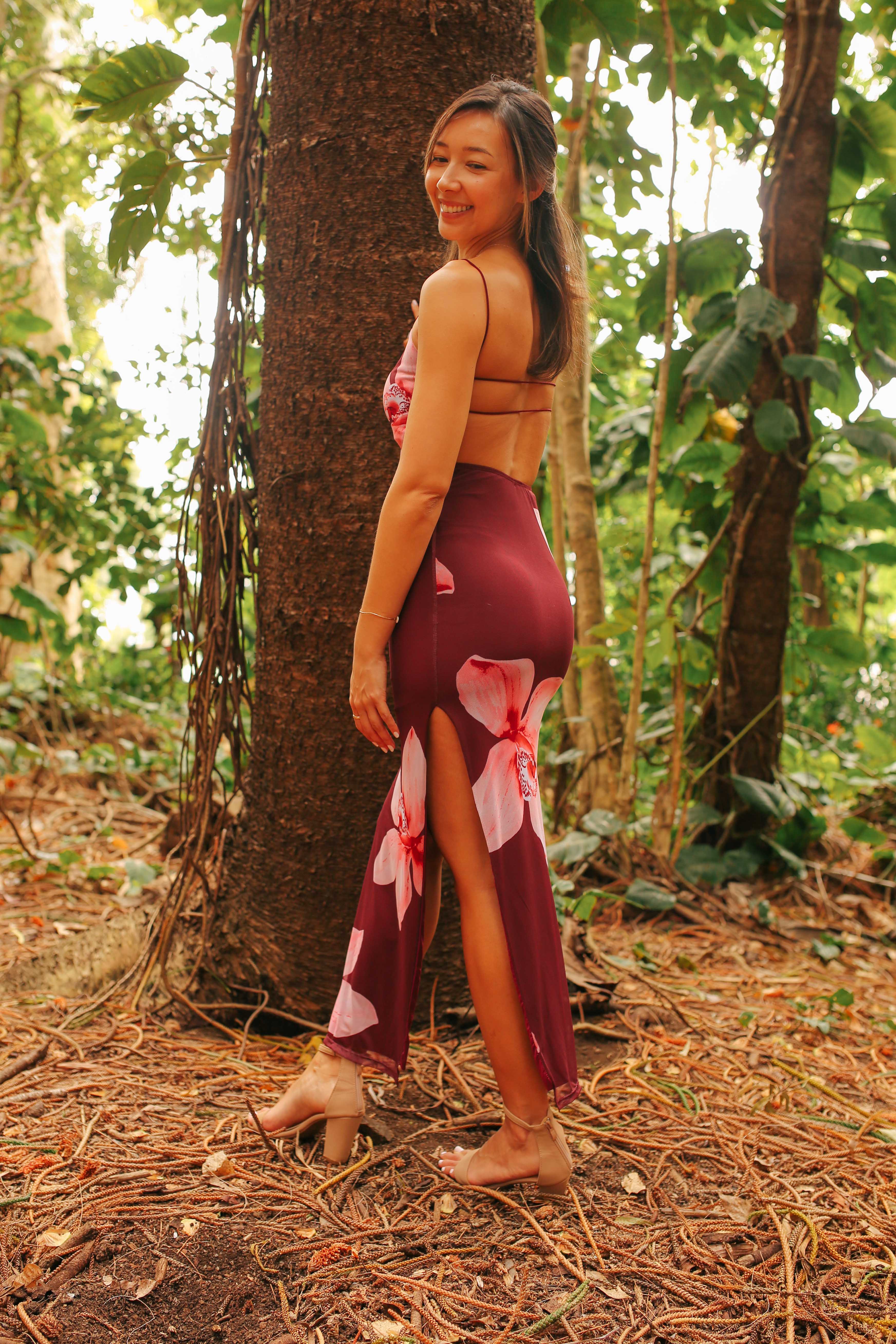 Orchid Cage Back Maxi Dress