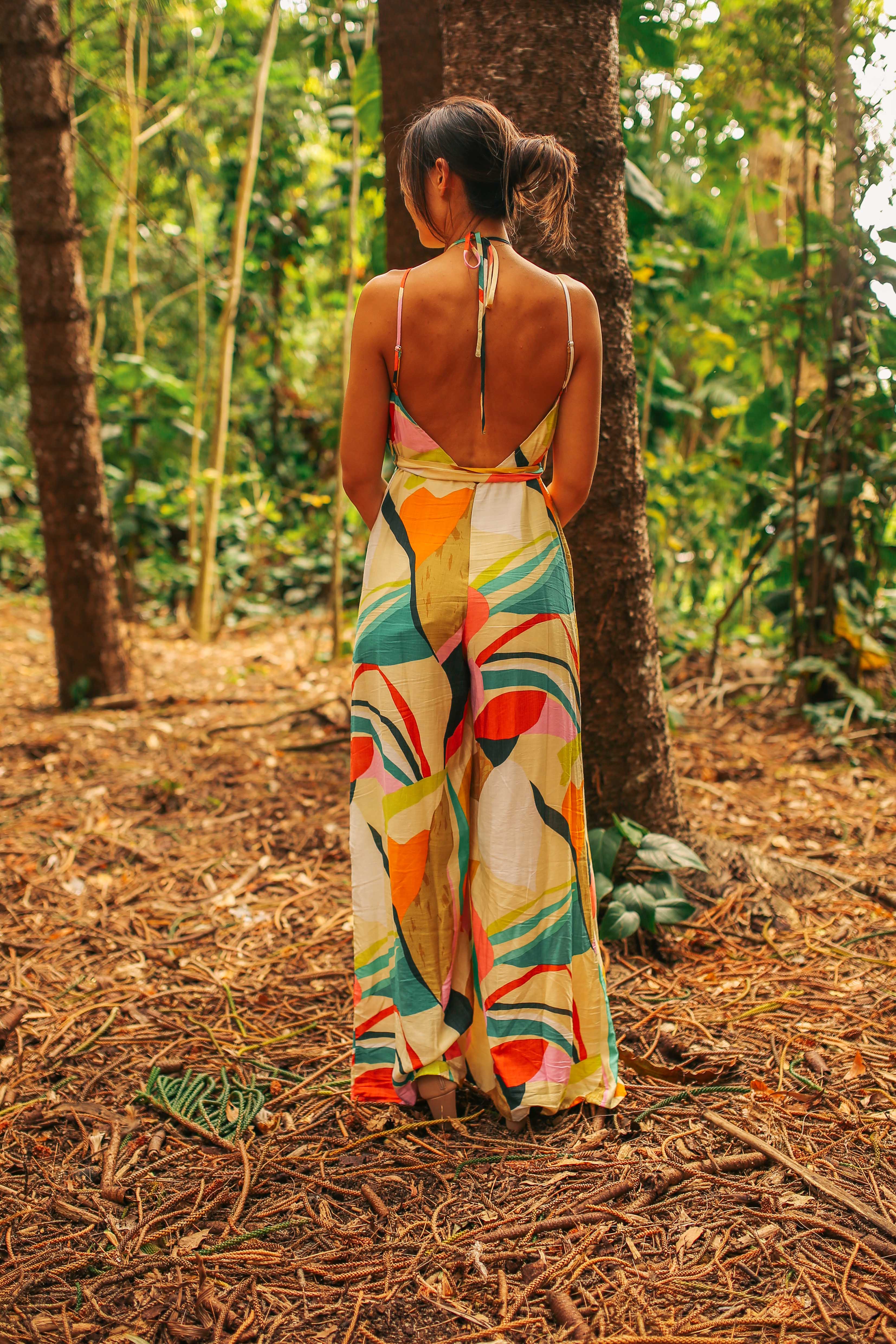 Multicolor Halter Jumpsuit