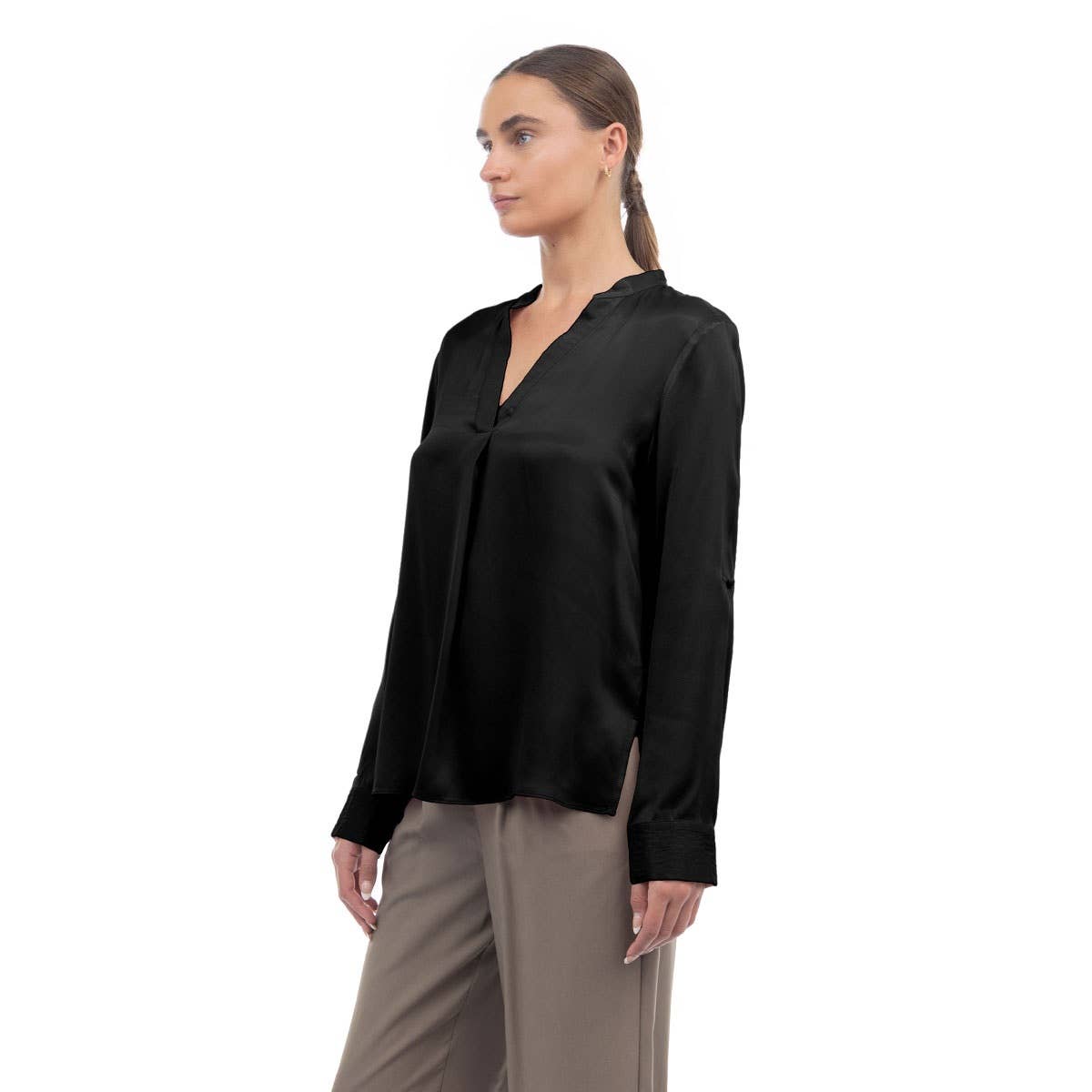 Collar Band Viscose Blouse