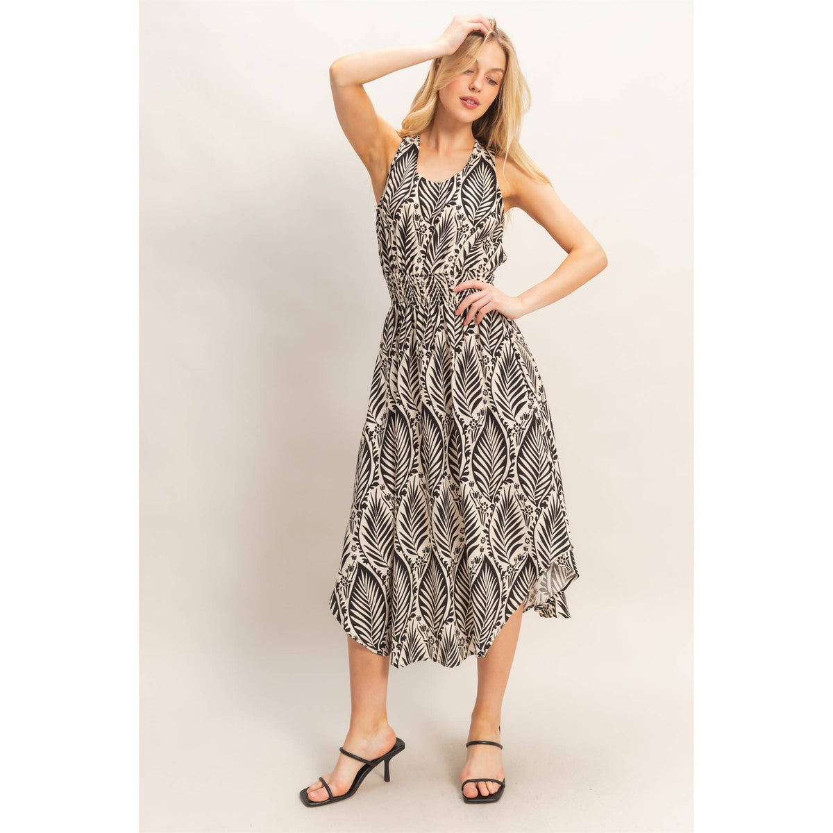 Sleeveless Smocked Waist Dress