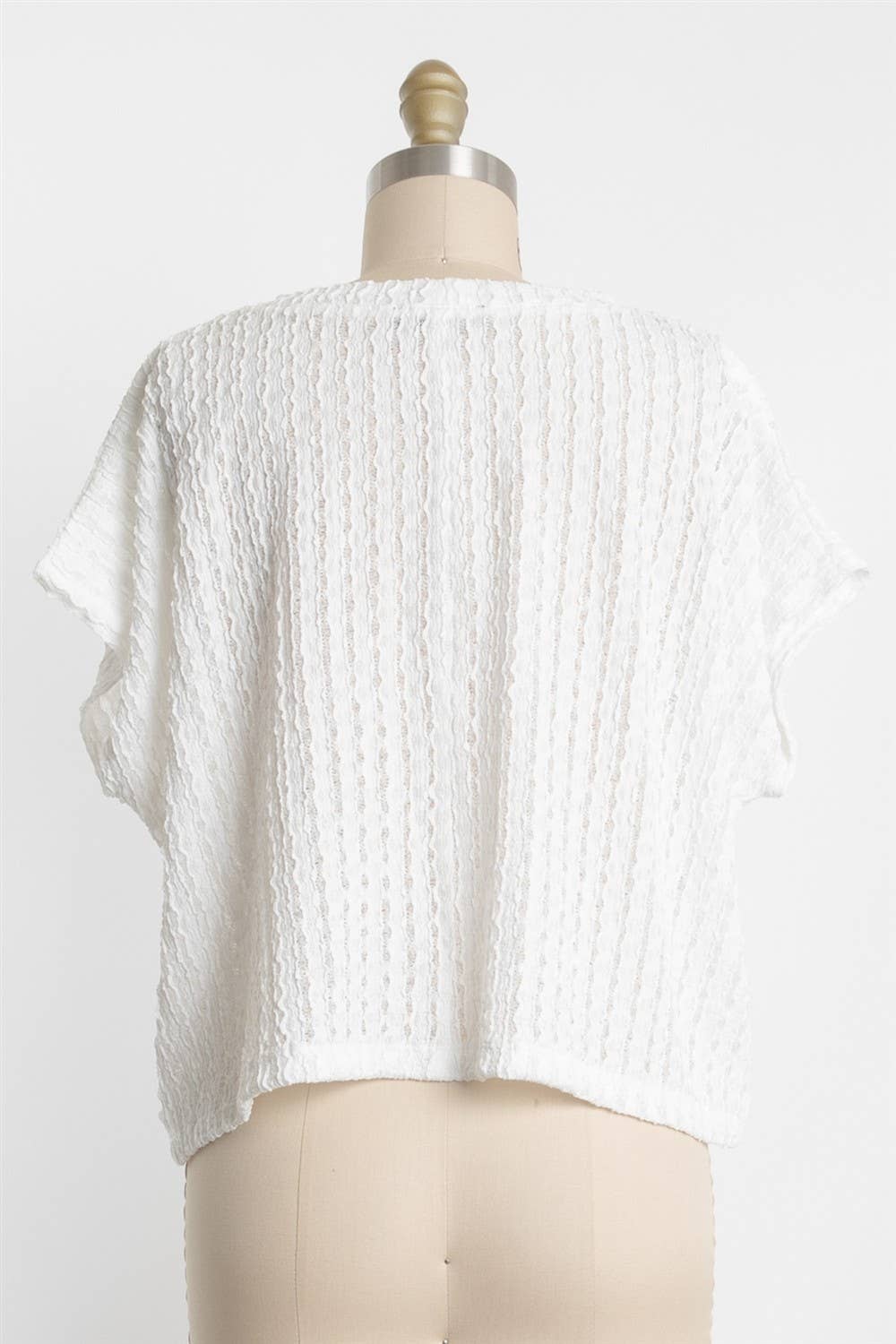 ROUND NECK DROP SHOULDER CROP TOP
