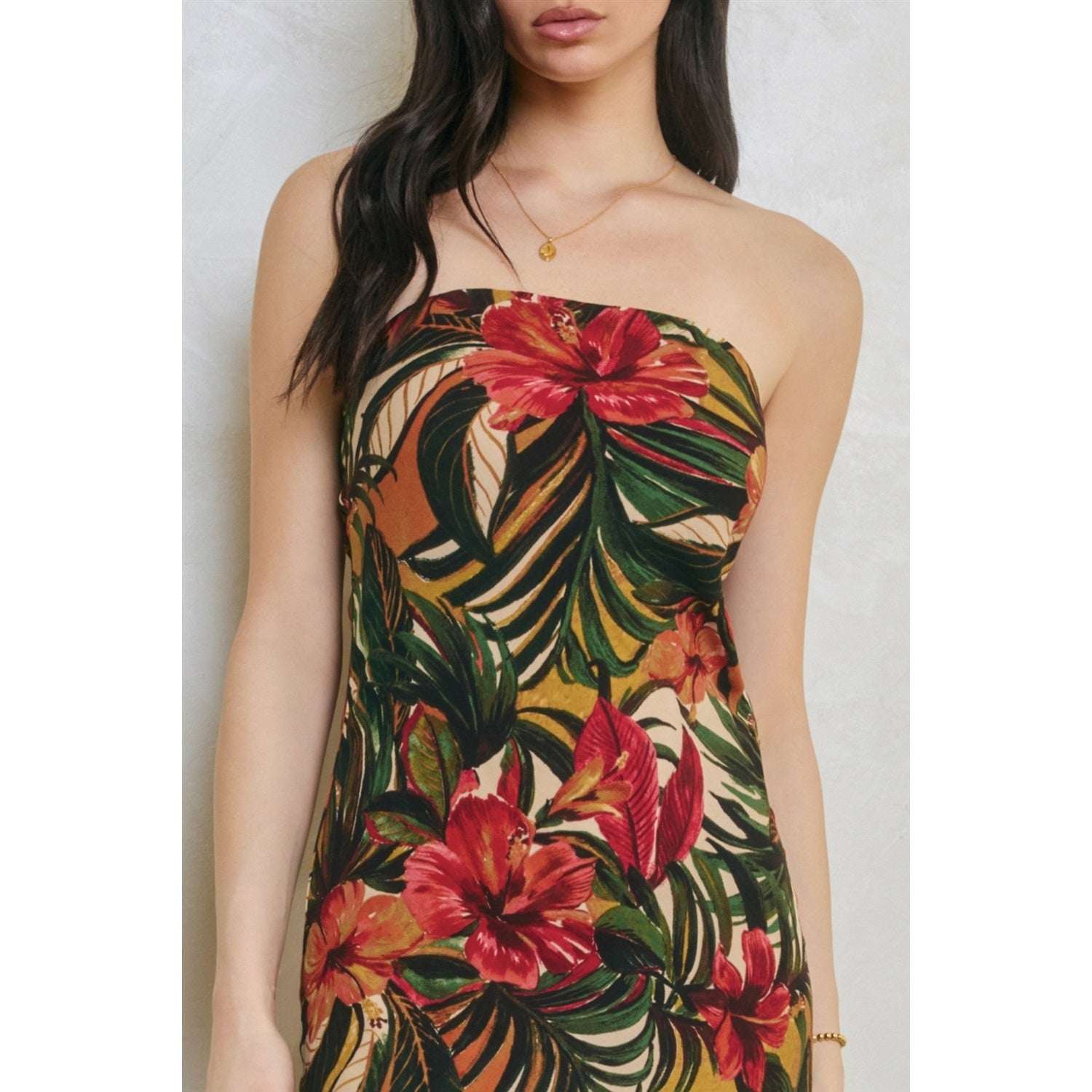Tropical Tie Back Maxi Dress