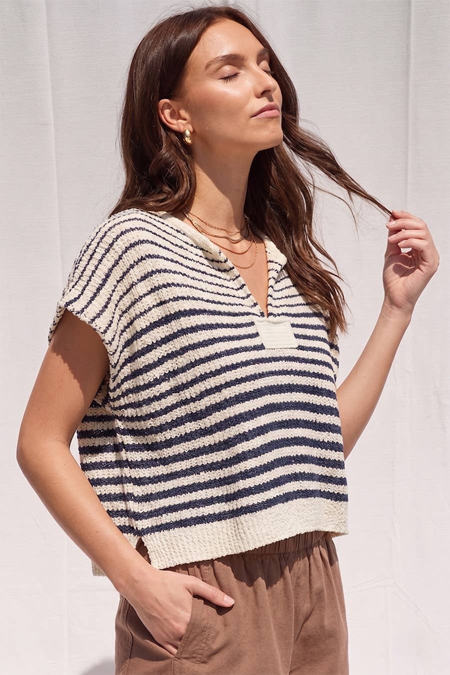 Striped Sleeveless Sweater