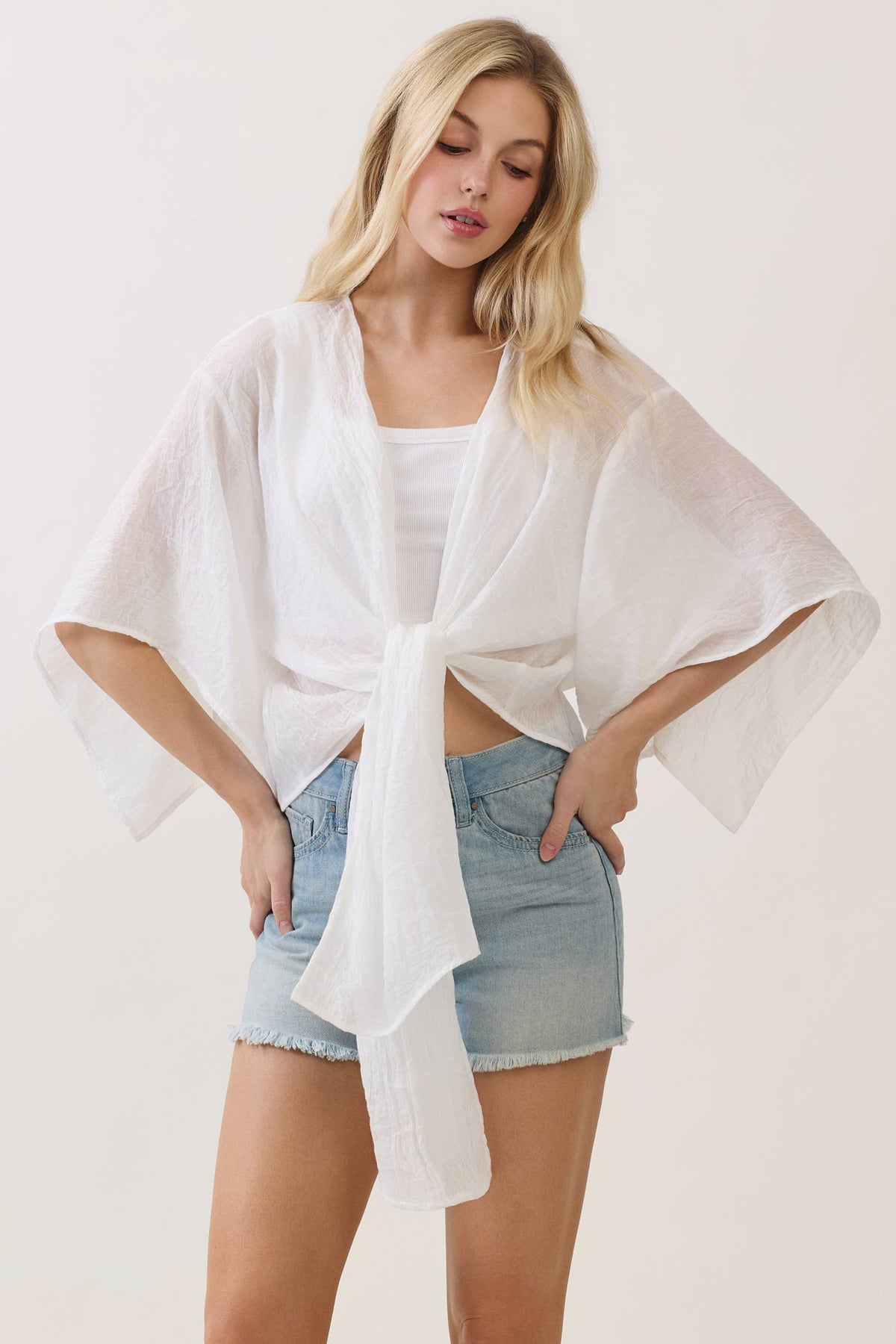 Open Front Tie Cardigan