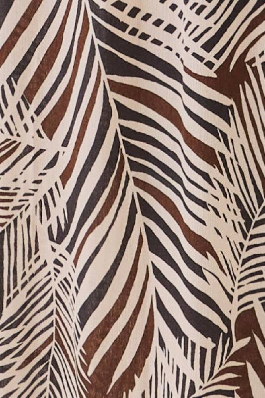 Tropical Print Surplice and Wide Leg Jumpsuit