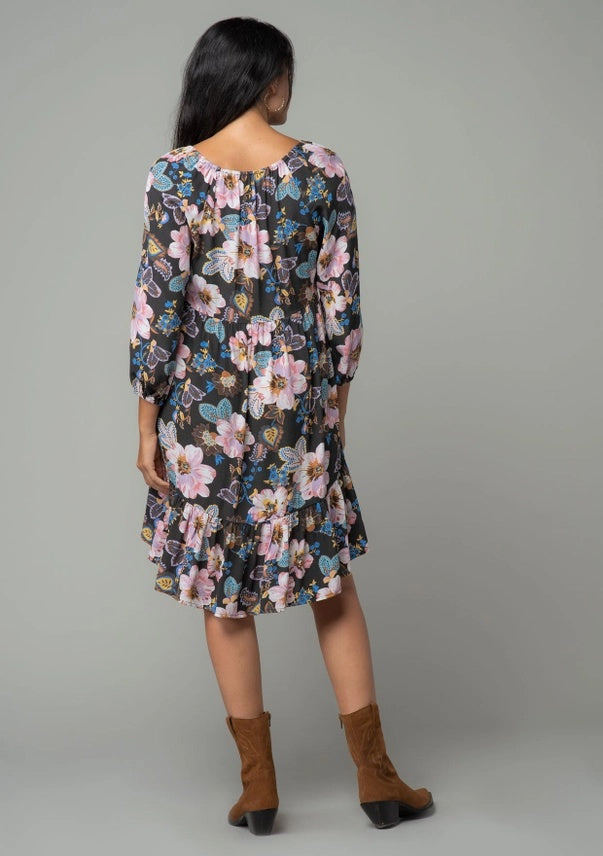 Floral 3/4 Sleeve Dress (FINAL SALE)