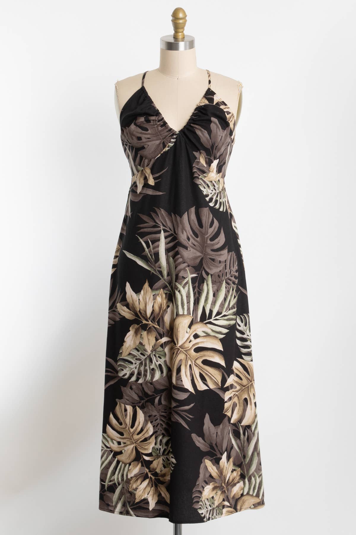 TROPICAL PRINT CAMI MIDI DRESS