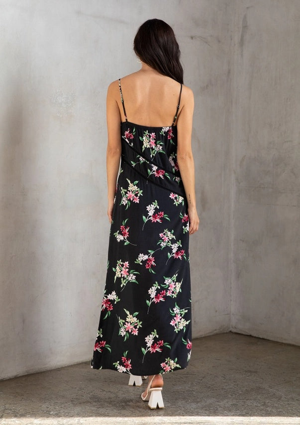 Floral Trim Midi Dress