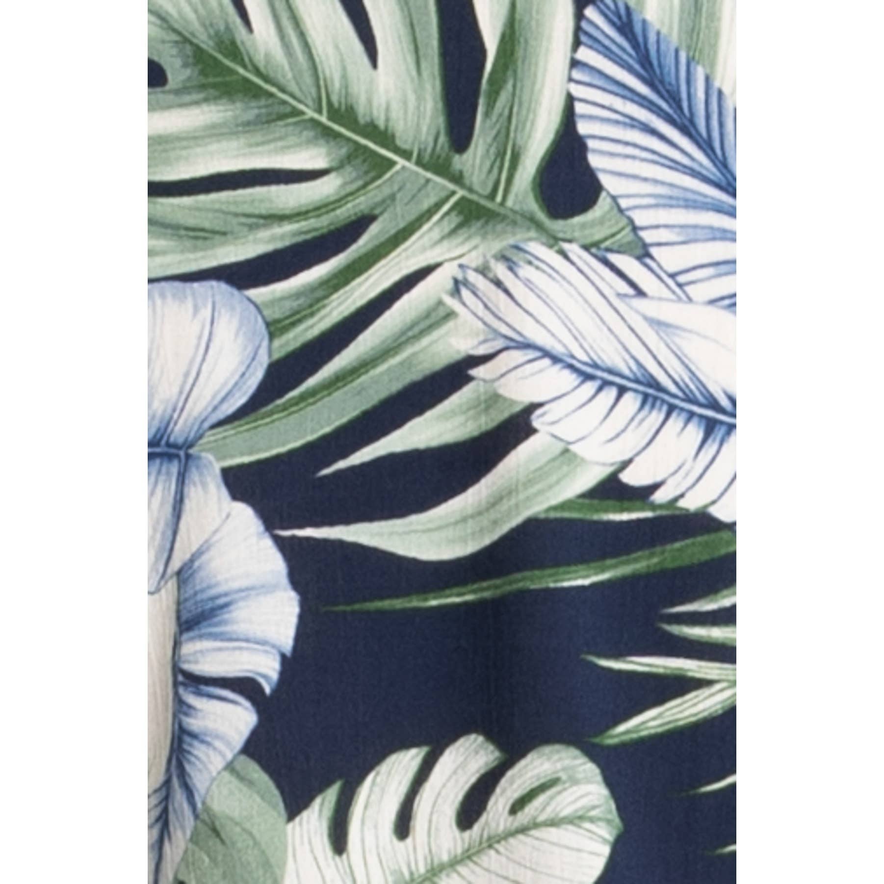 Tropical 3/4 Sleeve Tie Front Top