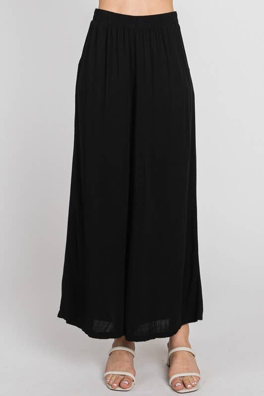 Elastic Cropped Pants