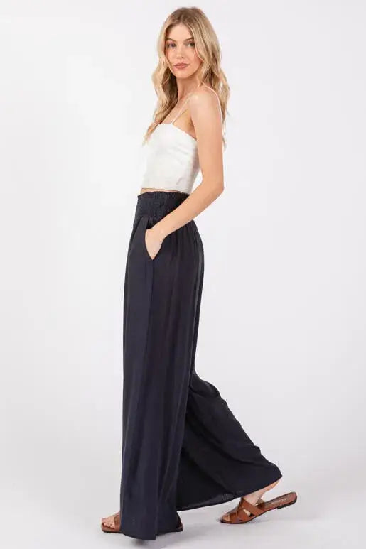 Heavy Gauze Wide Leg Pants