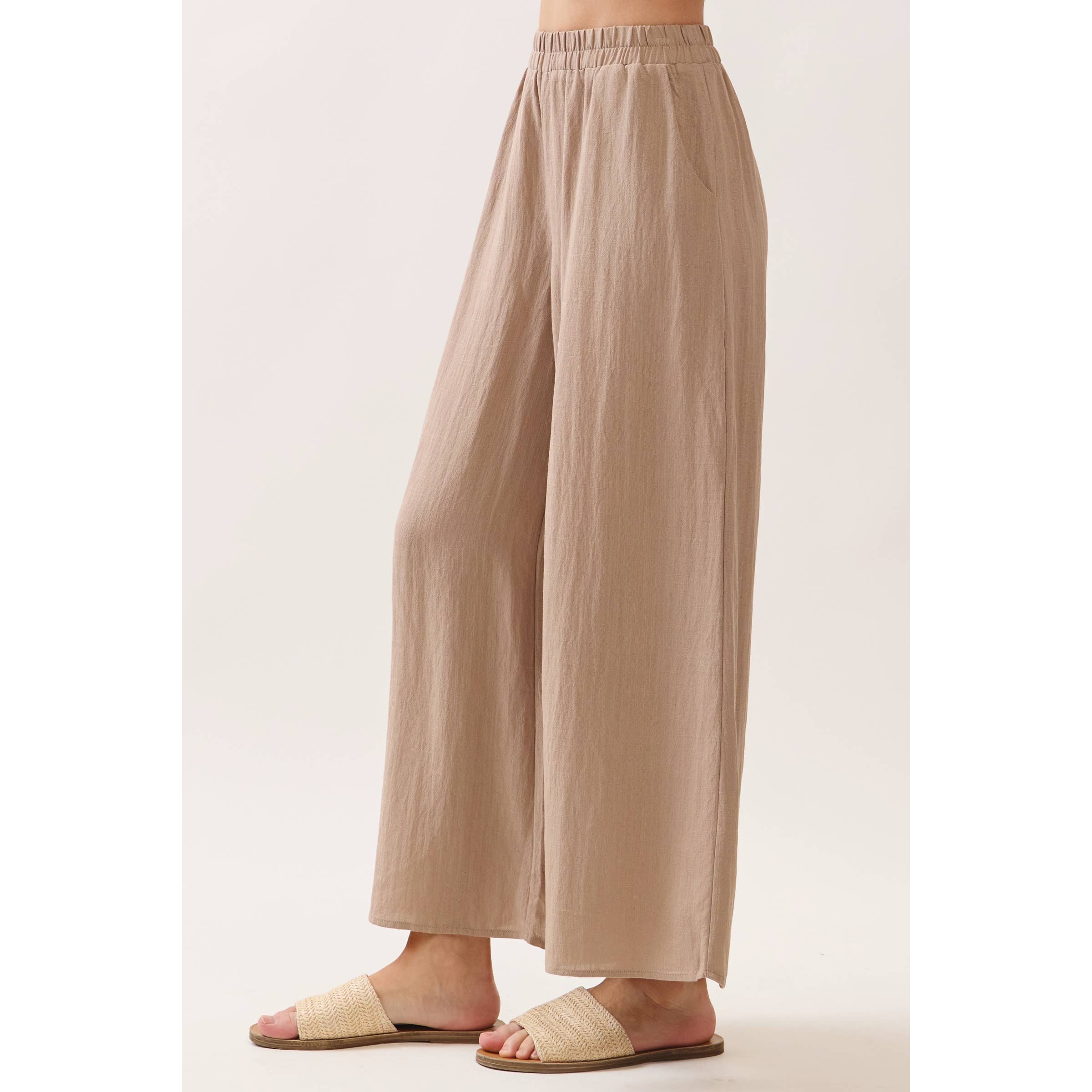 CROP WIDE LEG PULL ON PANTS