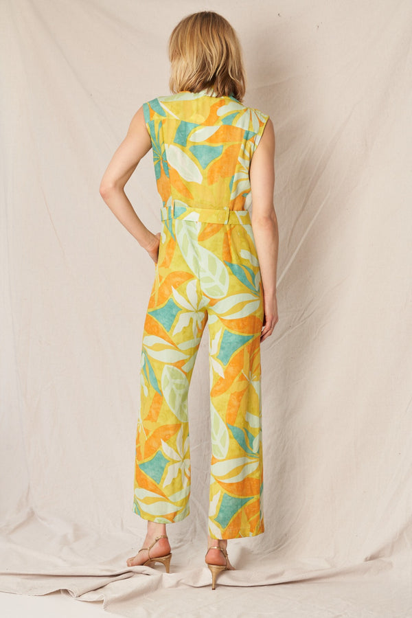 Retro Print Belted Jumpsuit (PRE-ORDER ONLY)