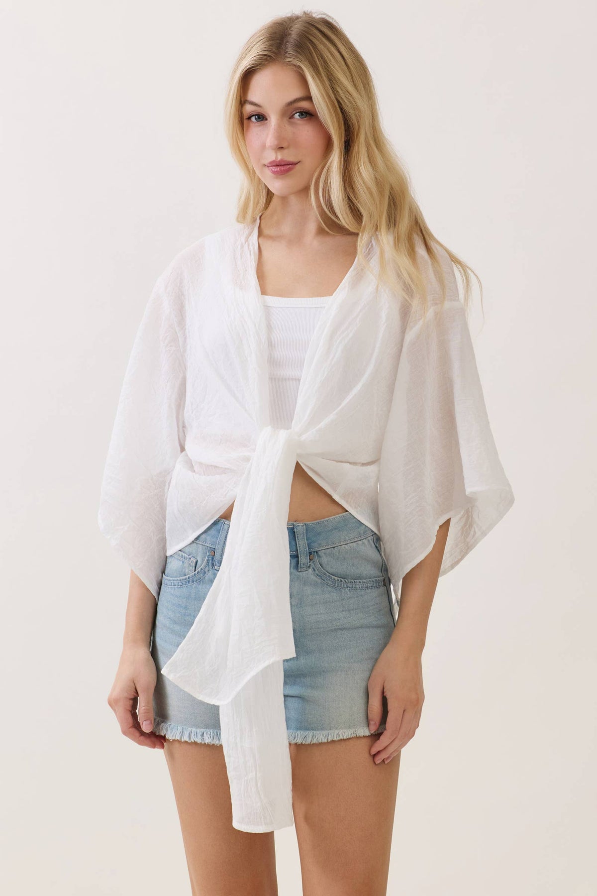 Open Front Tie Cardigan