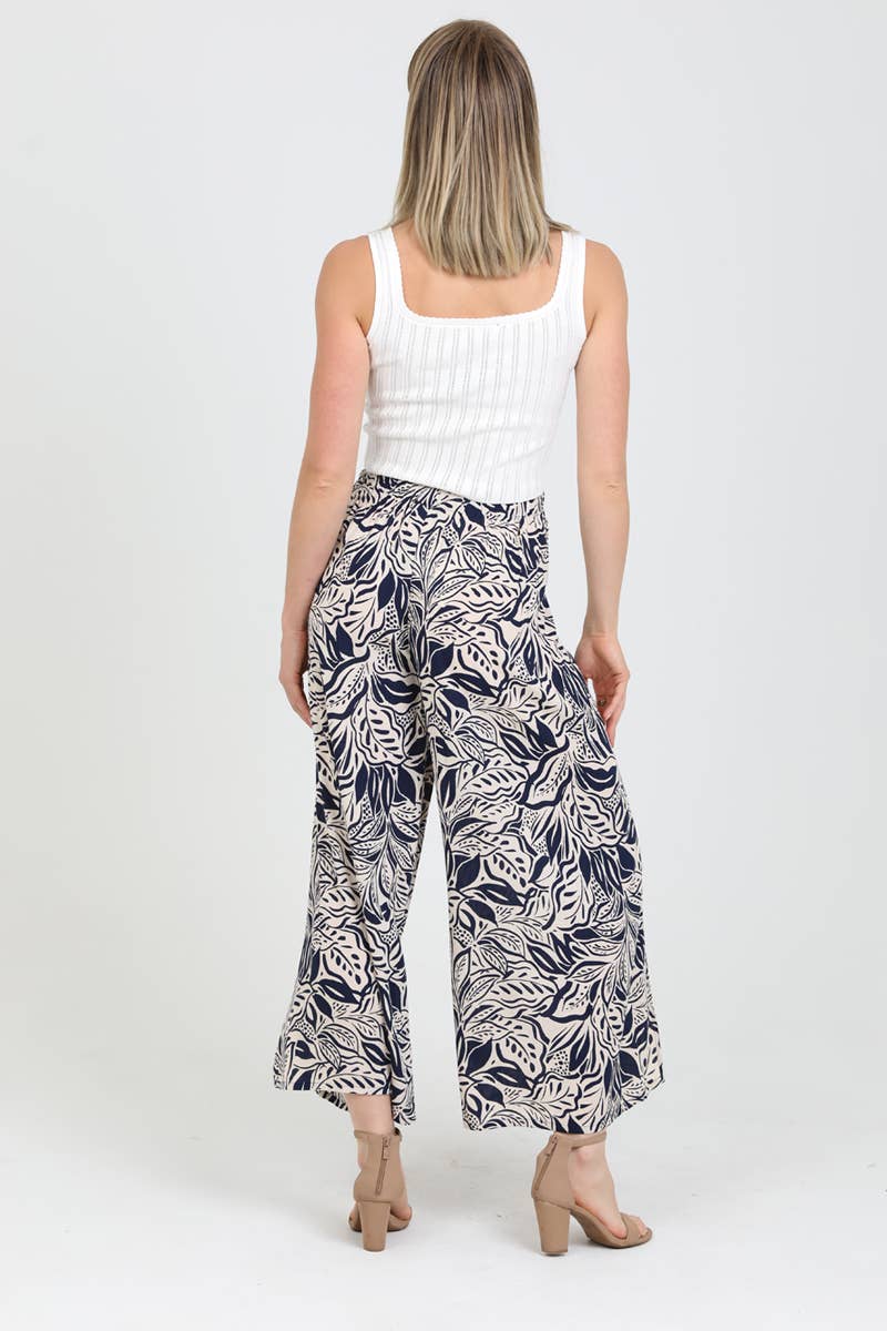 Tie Waist Wide Leg Pants
