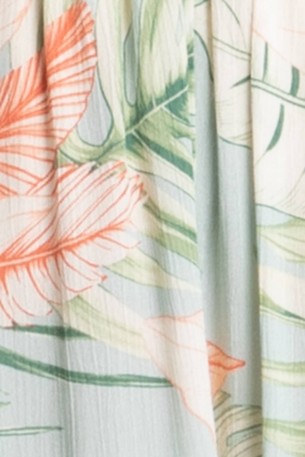 Tropical Ruche Bodice Midi Dress