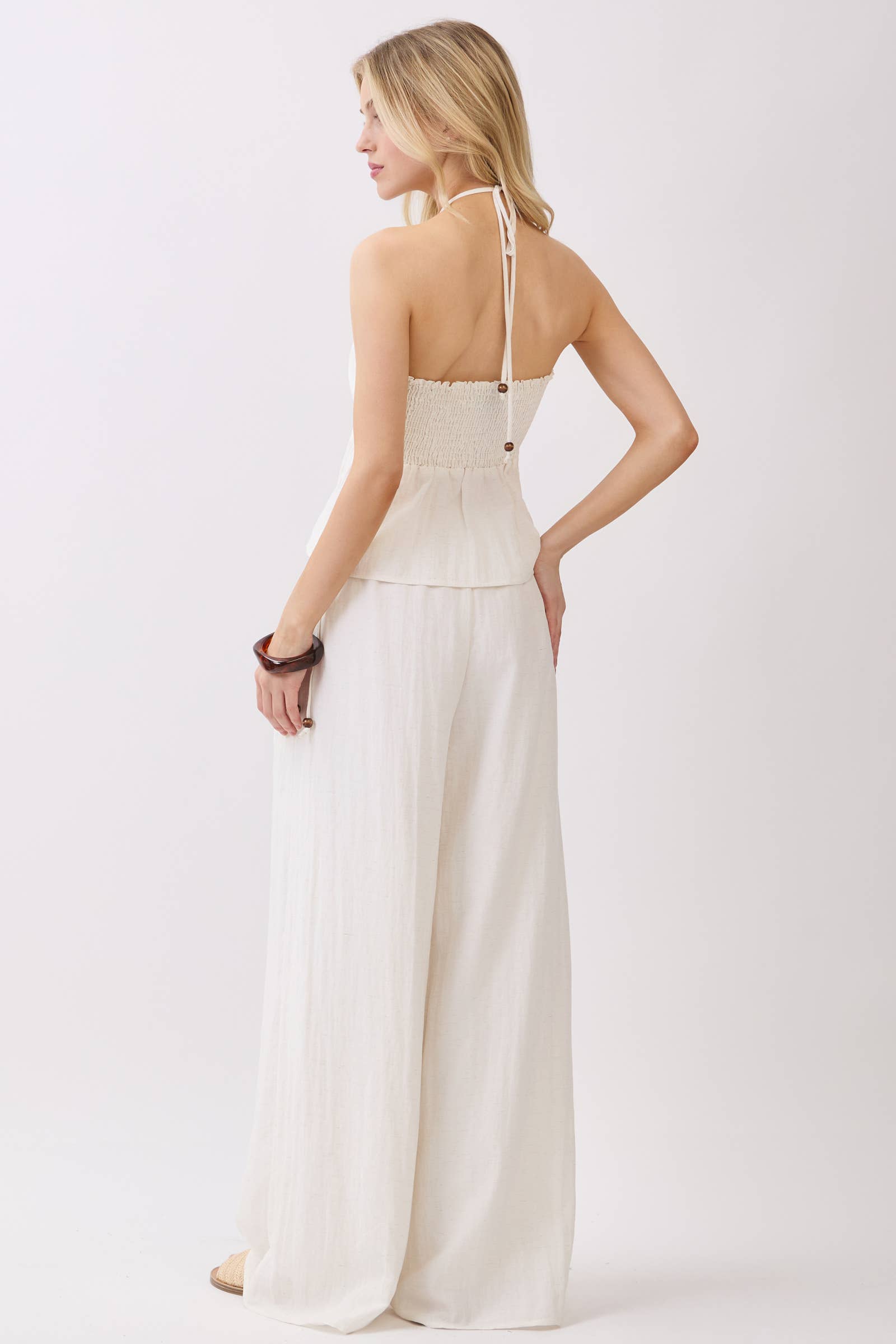 Front Twist Halter Neck Flowy Top