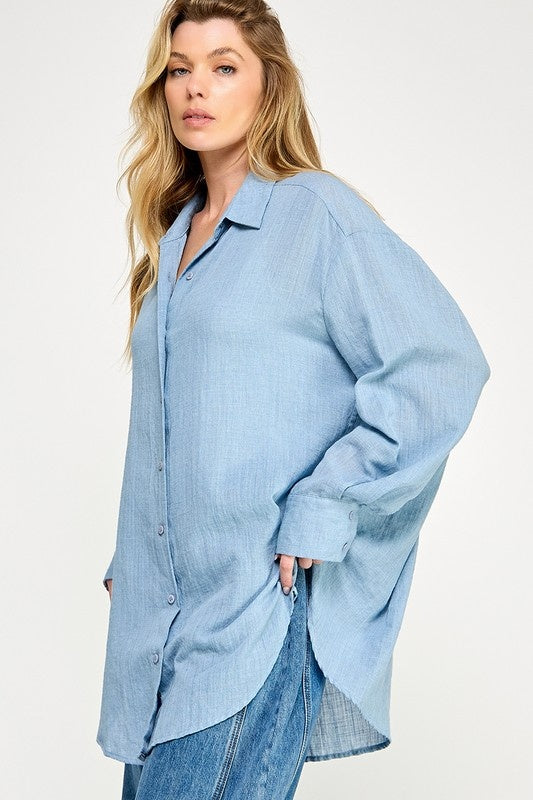 Oversize Button Down Top/ Cover Up (RESTOCK)