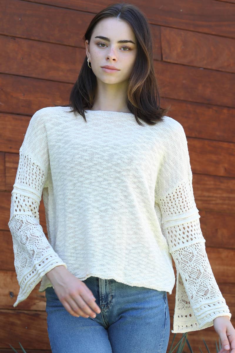 Lightweight Flare Sleeve Sweater