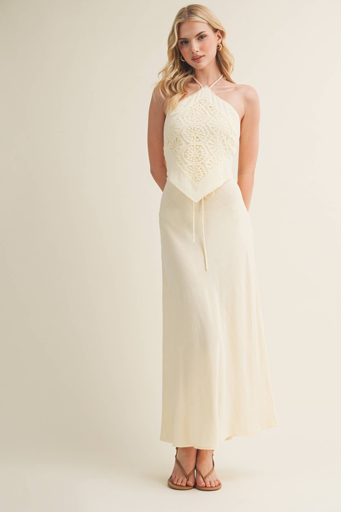 Crochet Medallion Pointed Hem Halter