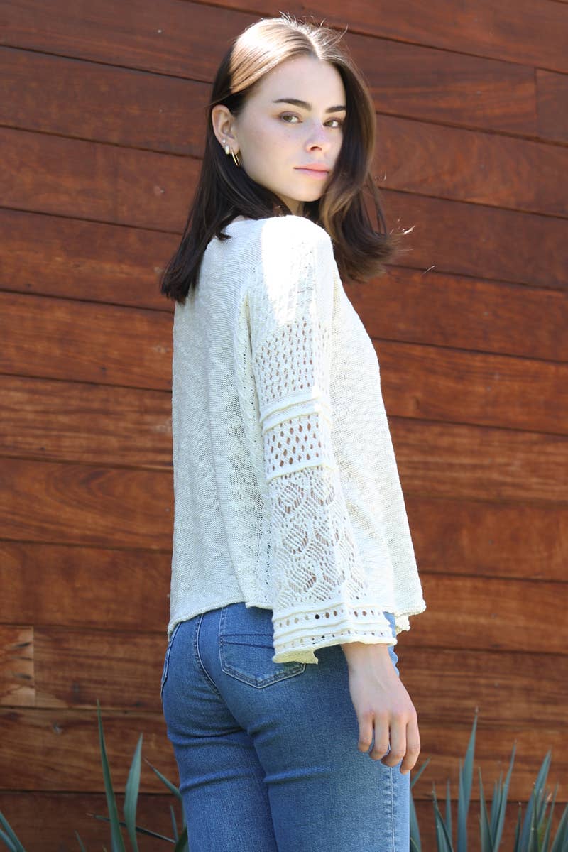 Lightweight Flare Sleeve Sweater