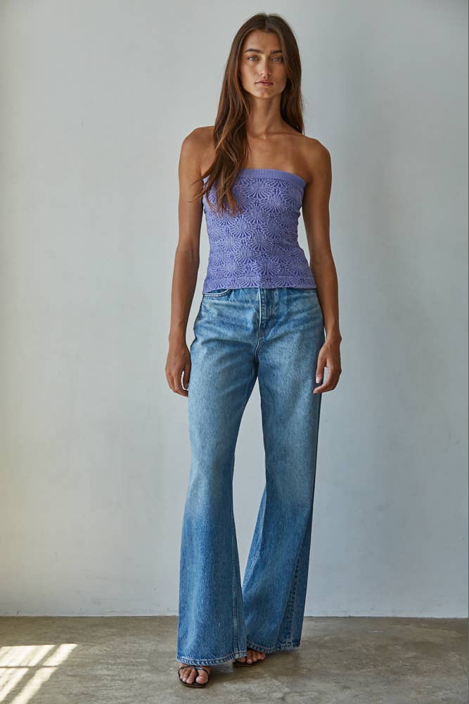 Seamless Jacquard Tube Top