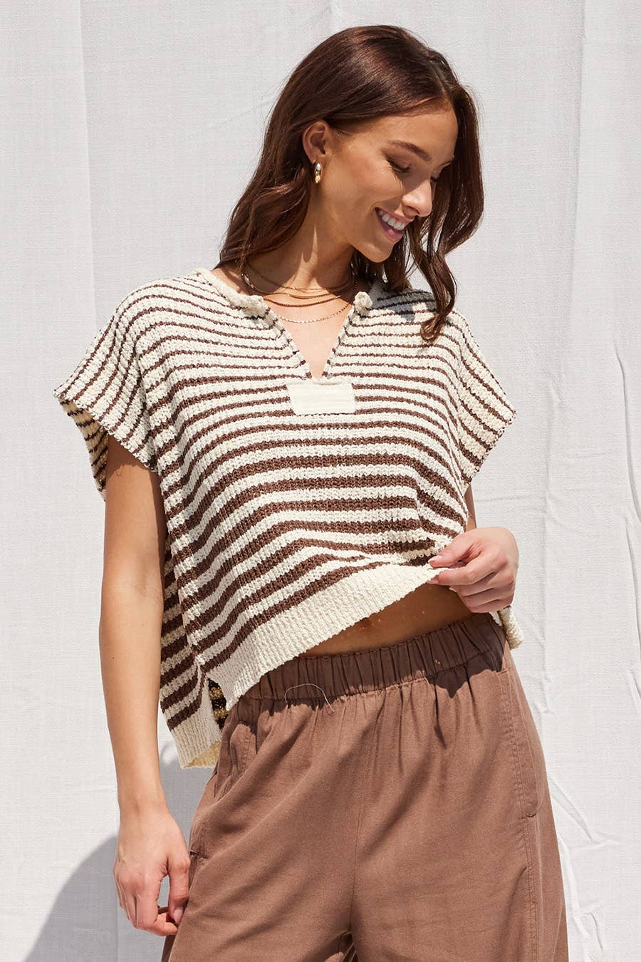 Striped Sleeveless Sweater