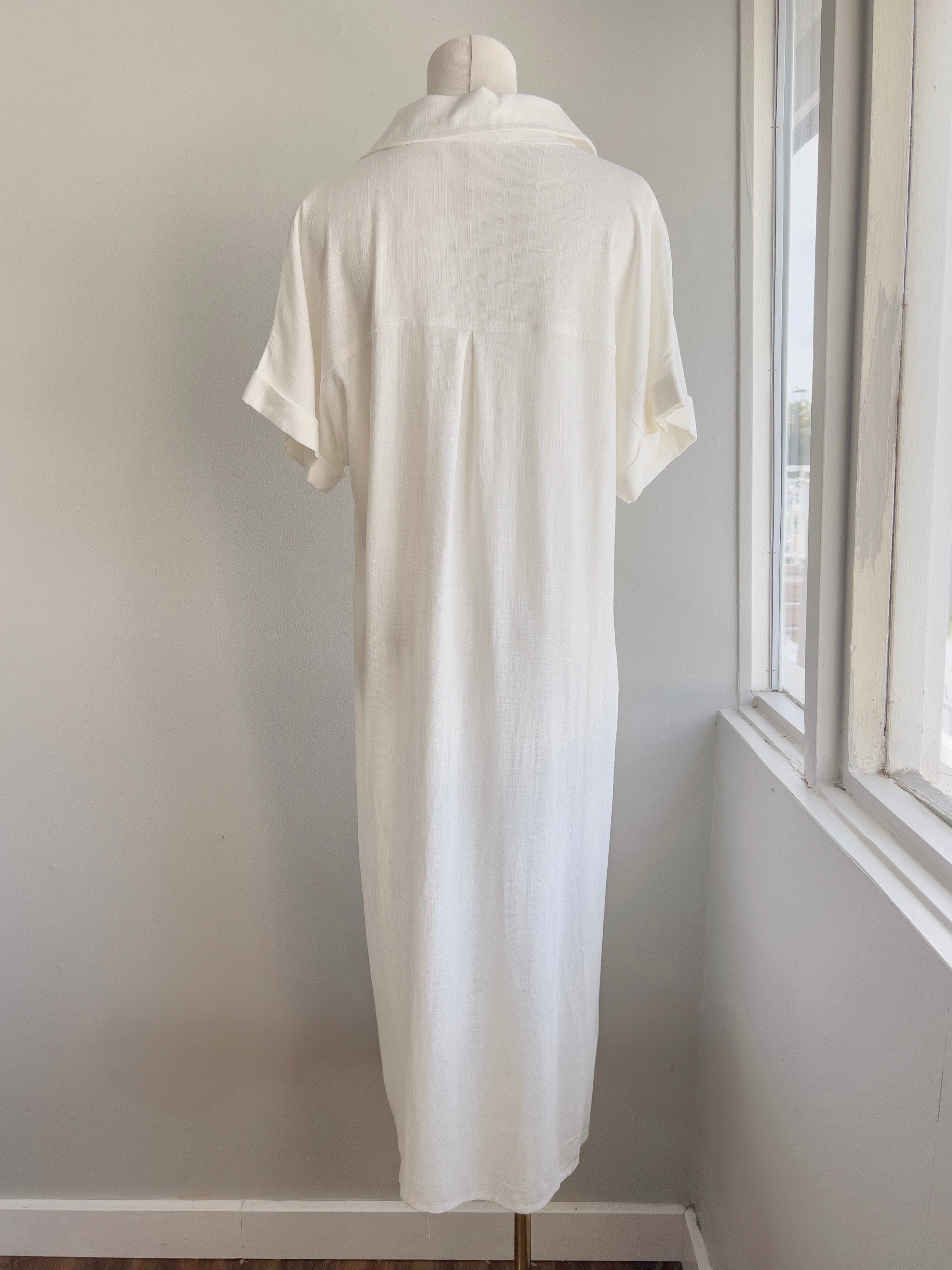 Linen Midi Shirt Dress