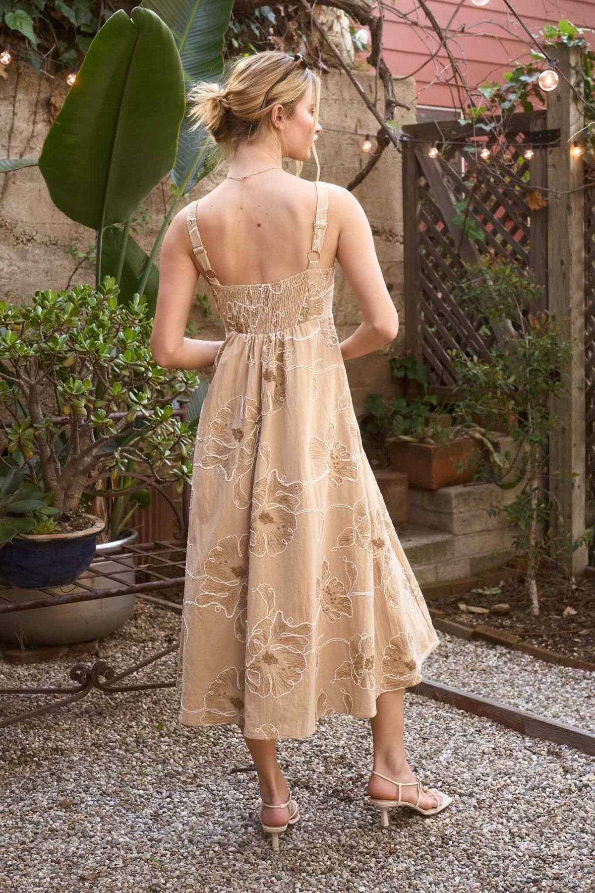 Floral Embroidered Midi Dress