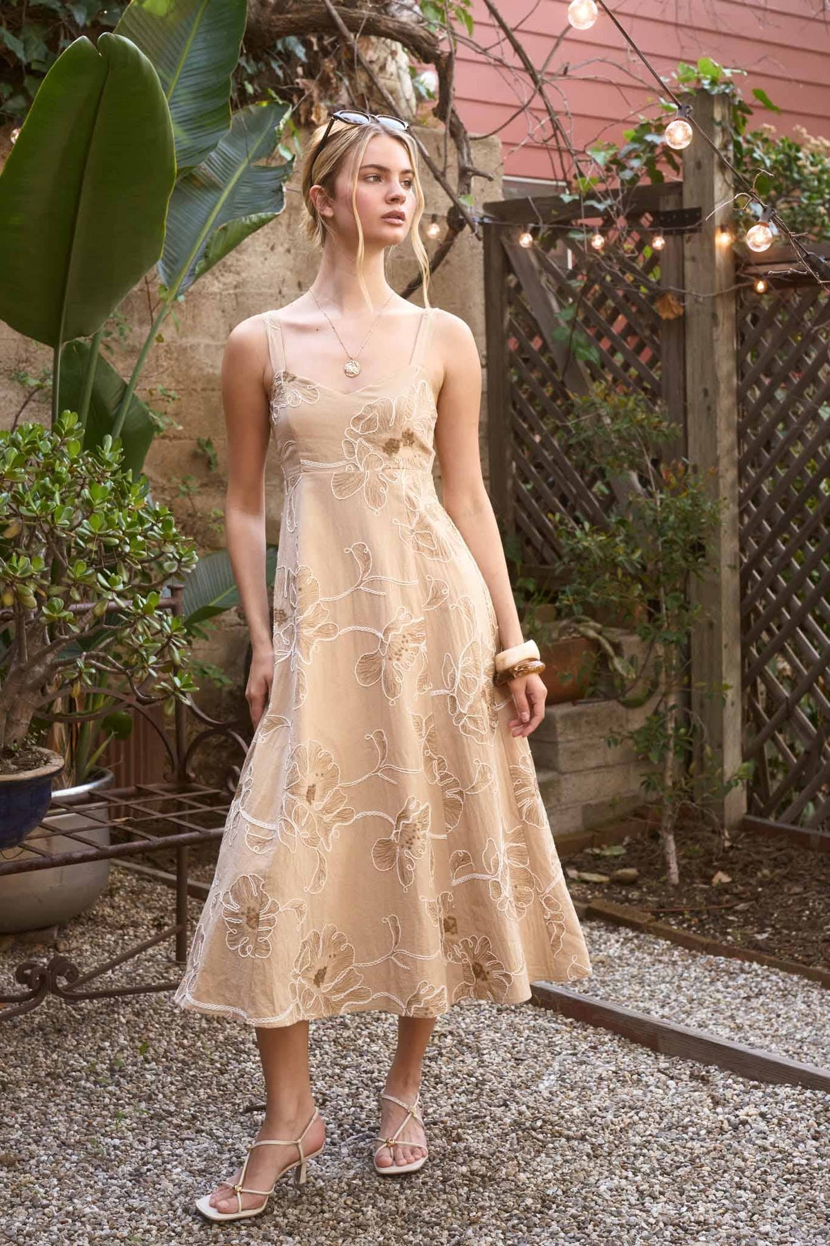 Floral Embroidered Midi Dress