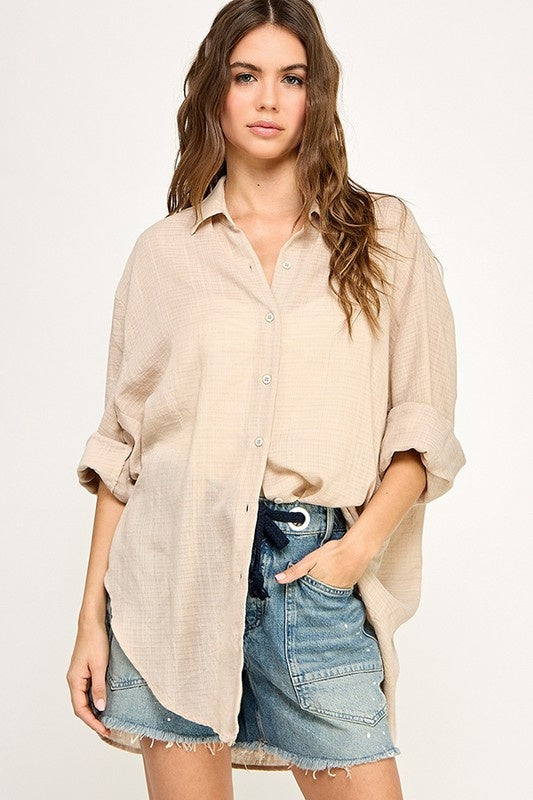 Oversize Button Down Top/ Cover Up (RESTOCK)