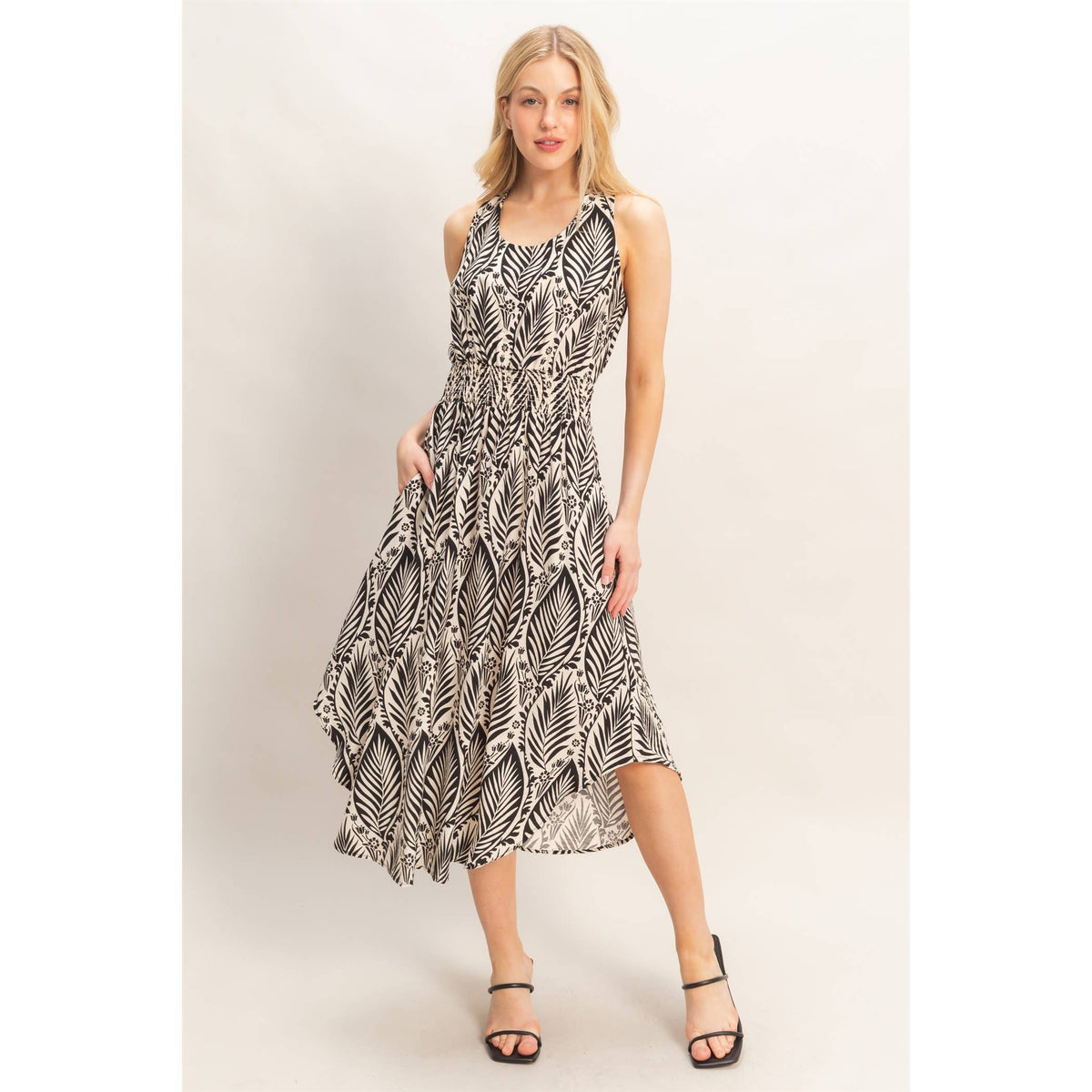 Sleeveless Smocked Waist Dress