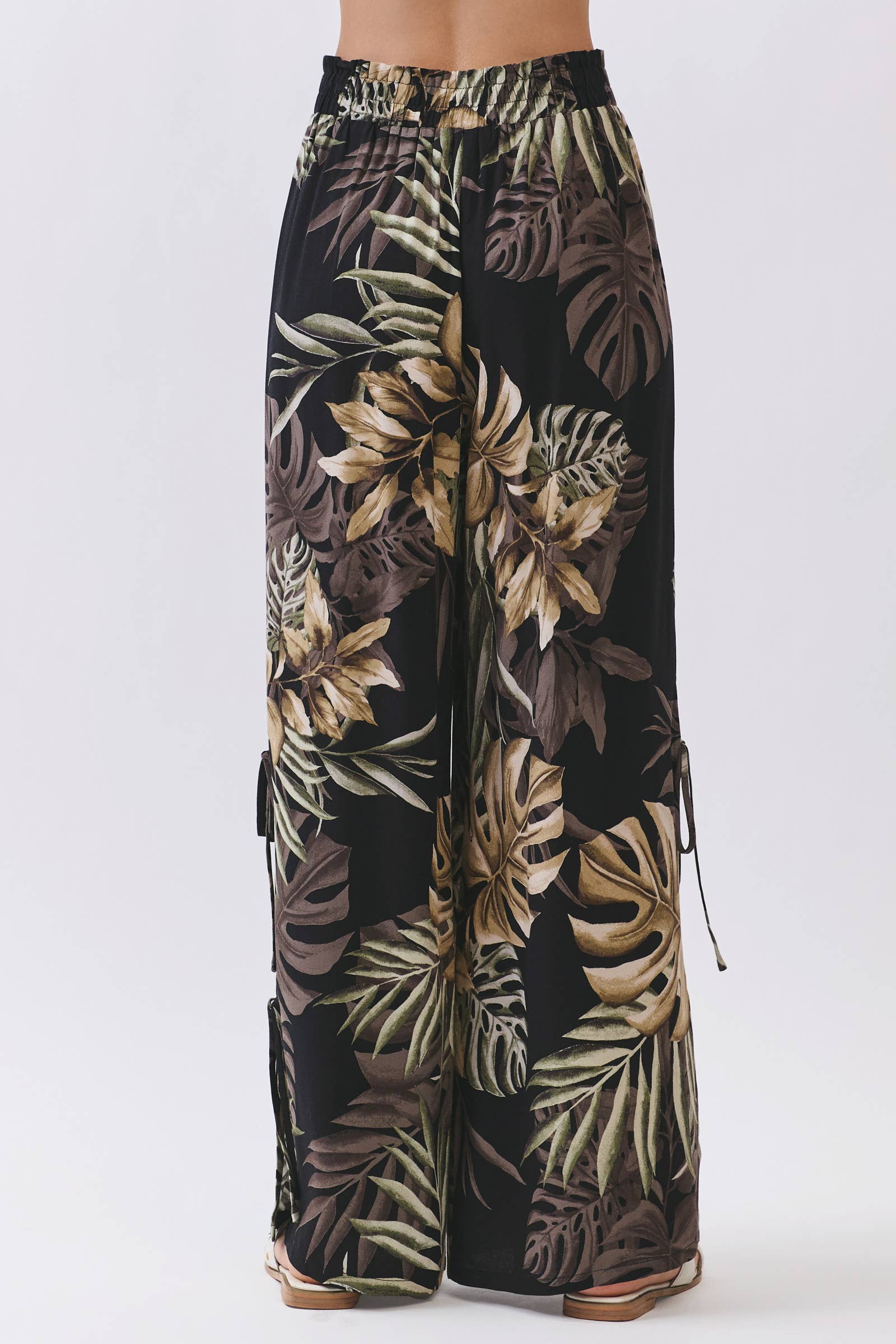 Monstera Split Tie Detail Pants