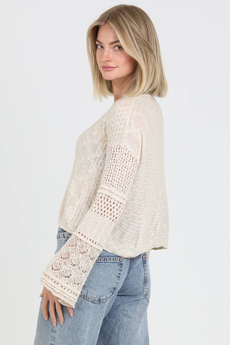 Lightweight Flare Sleeve Sweater