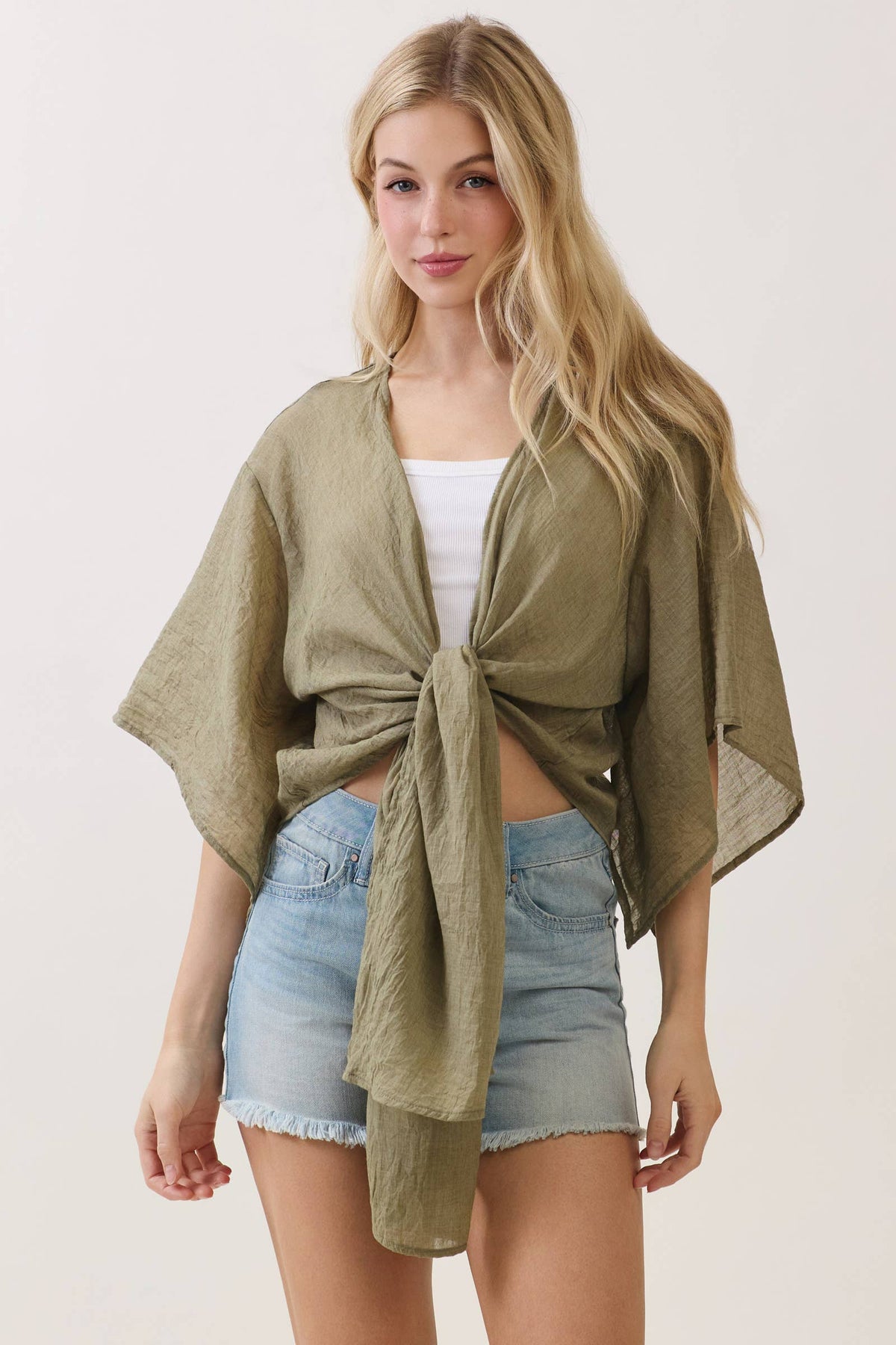 Open Front Tie Cardigan