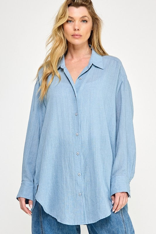 Oversize Button Down Top/ Cover Up (RESTOCK)