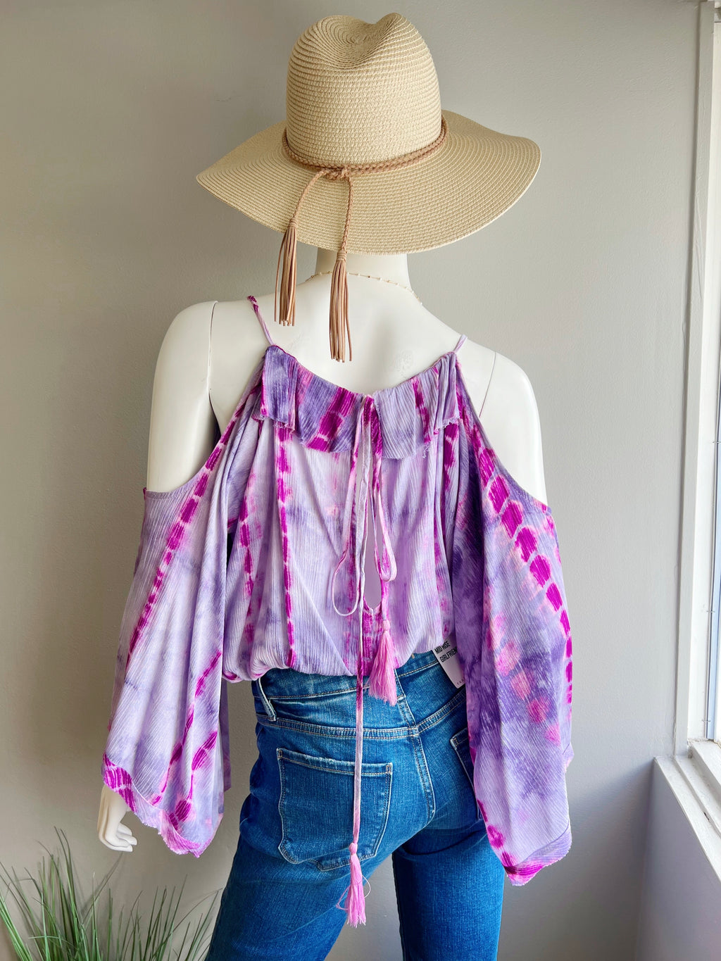 Tie Dye Cold Shoulder Top 2 colors Cookies Clothing Hawaii