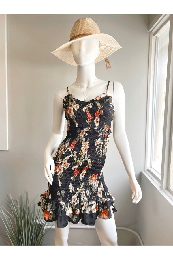 Floral Smocked Bodycon Dress (FINAL SALE)