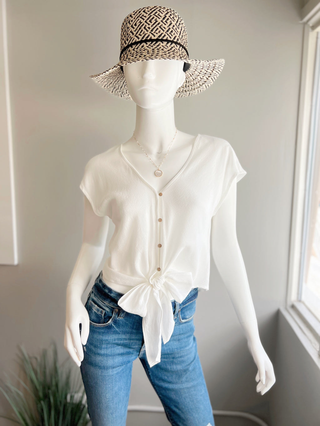 Tie Front S/S Top (4 colors) Cookies Clothing Hawaii