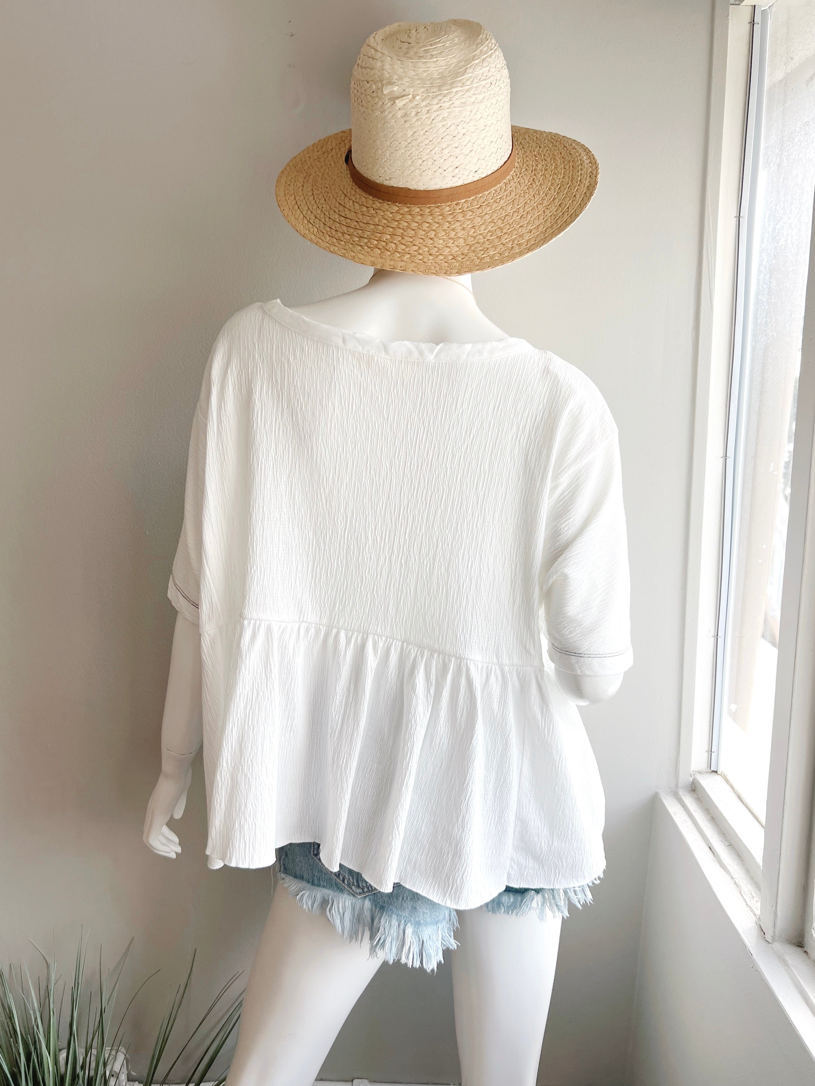 Button Baby Doll Top (FINAL SALE)